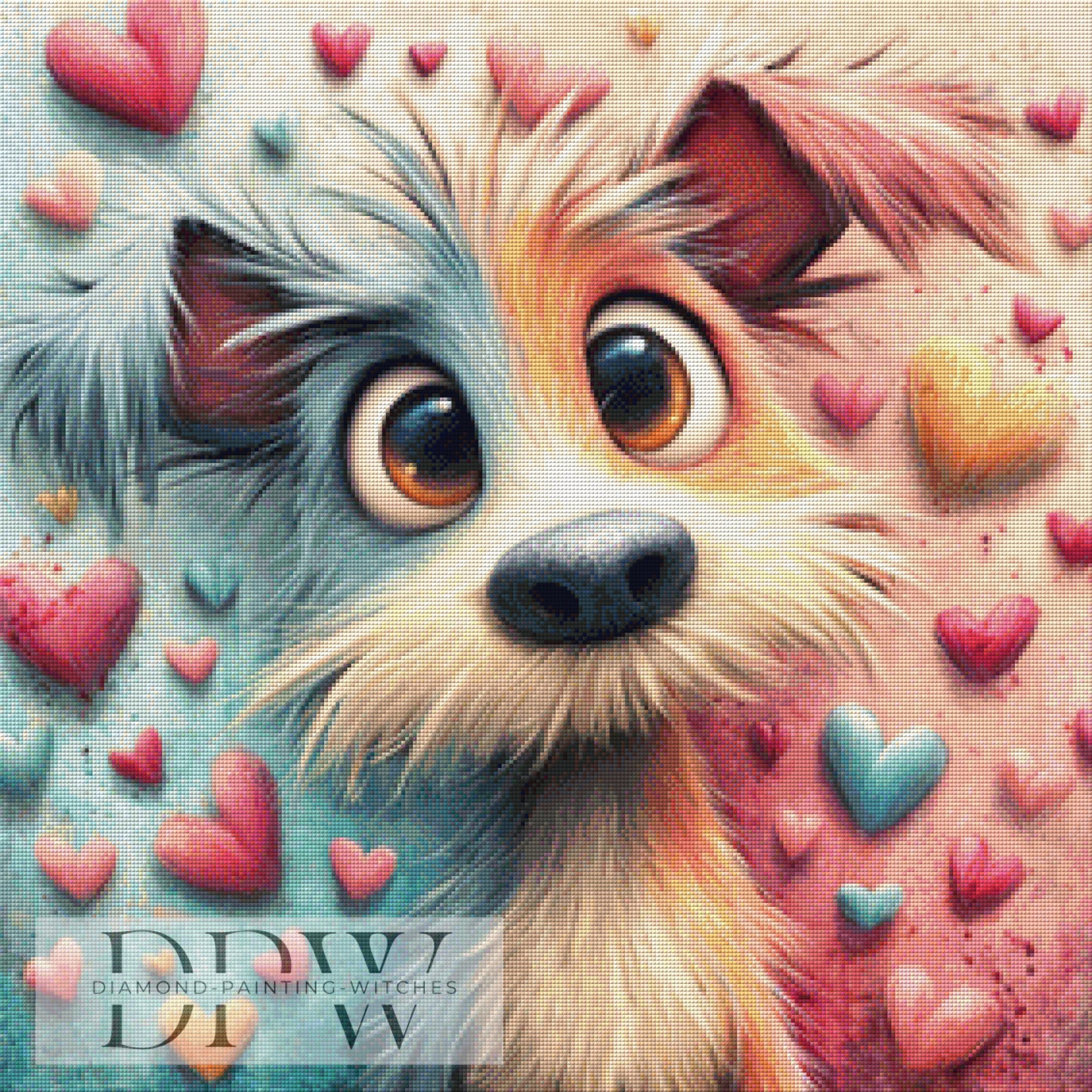 Wuschelchen by Sweet_Loco_AI 70x70cm mit 200 Farben DPW-044