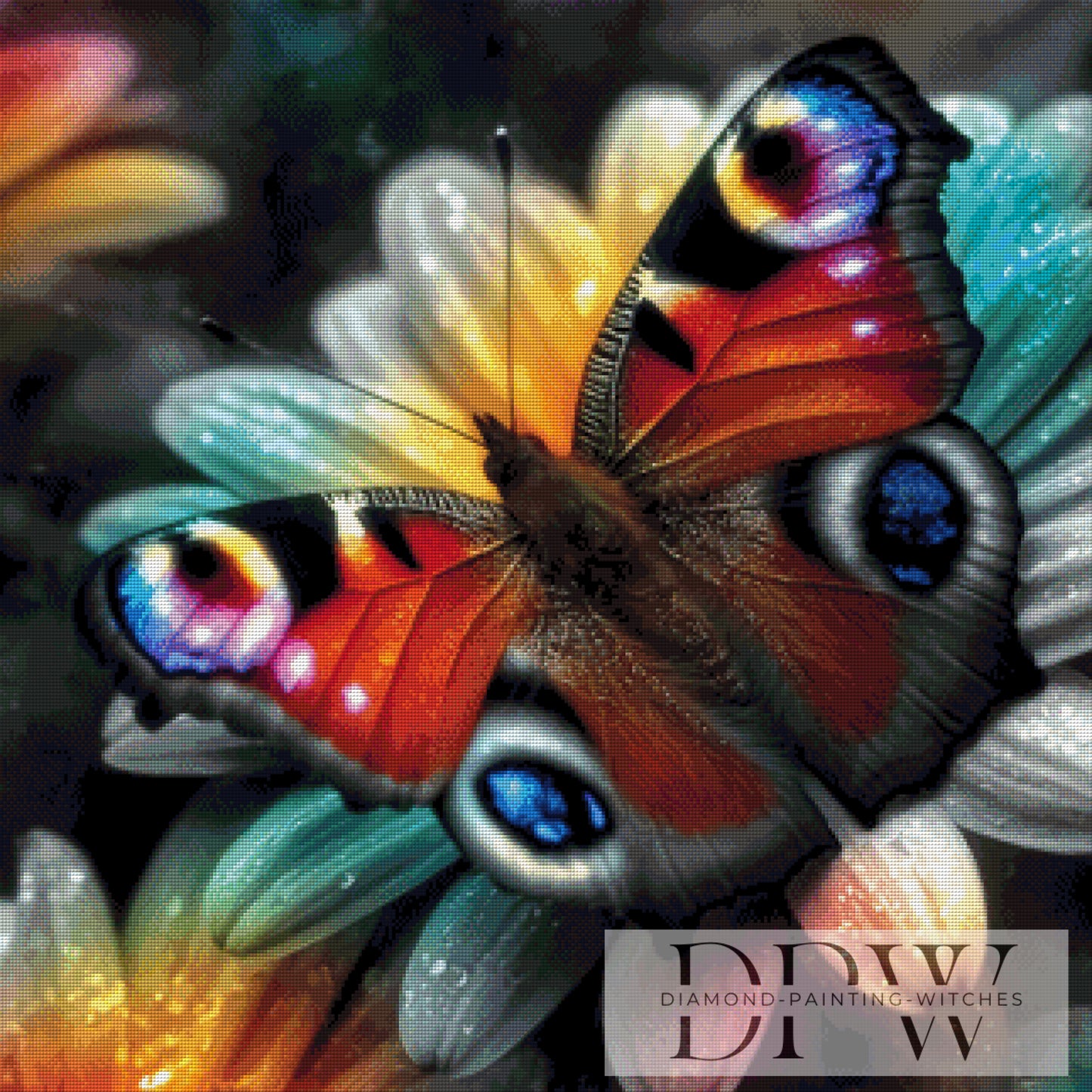 Pfauenauge by CreatiVart 80x80cm mit 310 Farben DPW-047