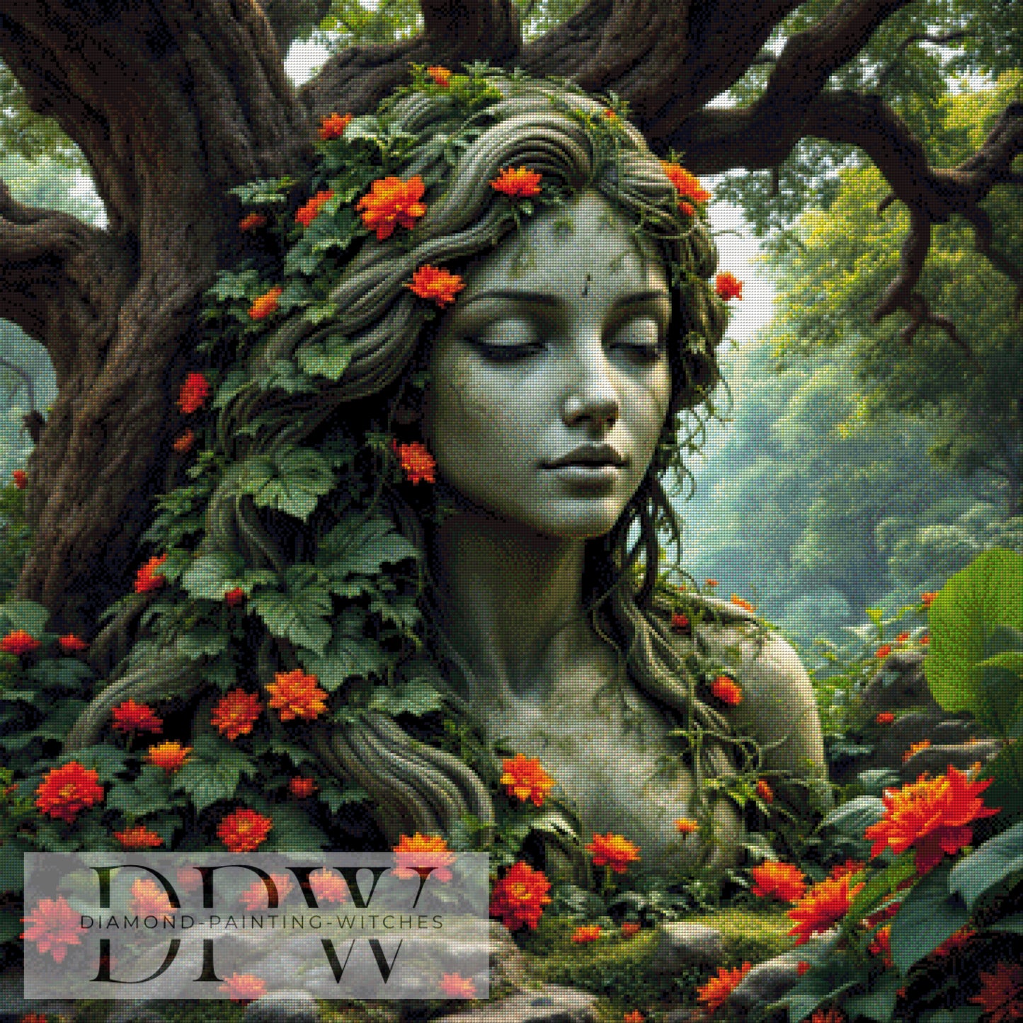 Wächterin by QN, 90x90cm mit 200 Farben DPW-1004