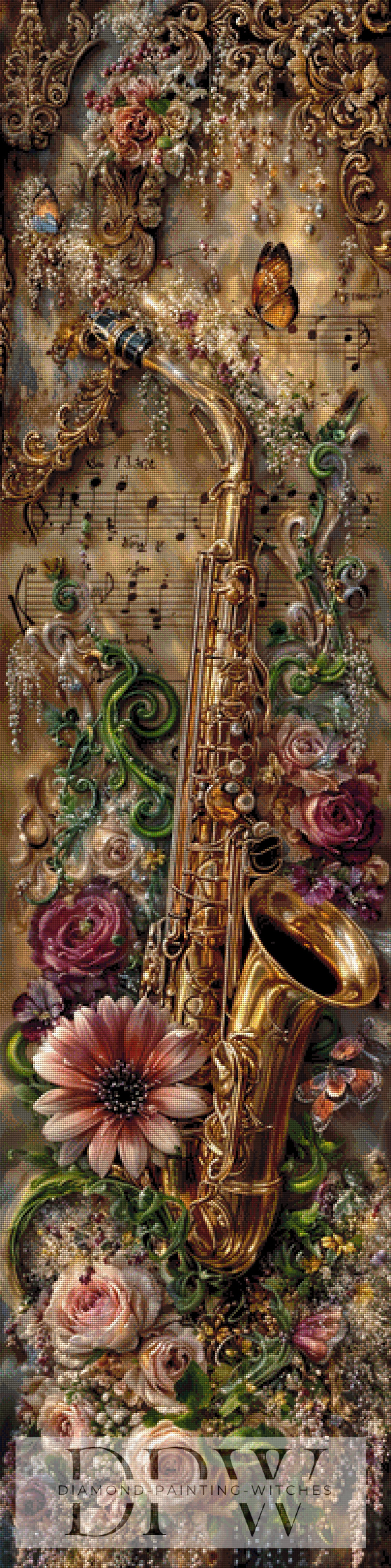 Saxophon Symphonie by Pixxel Pics 50x200cm mit 230 Farben DPW-1005
