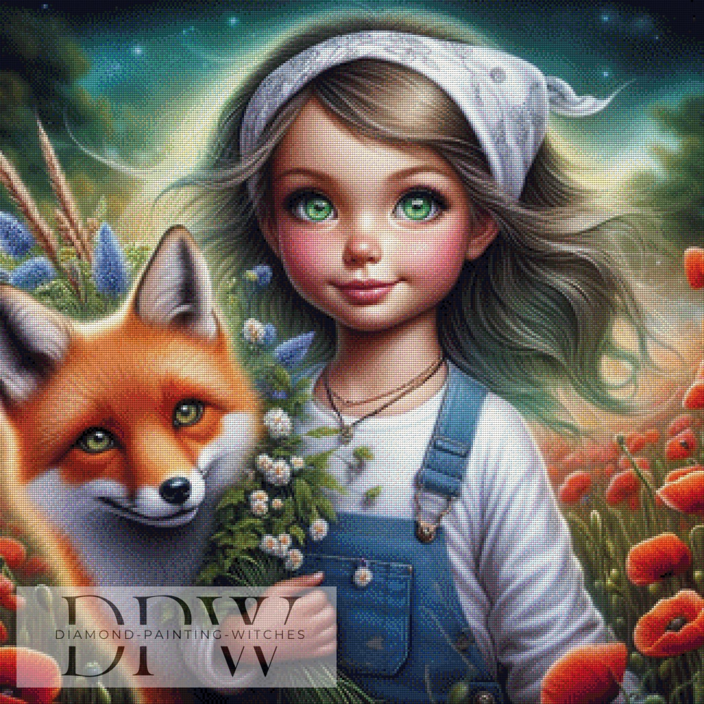 Florentine Fuchs by CreatiVart, 80x80cm mit 290 Farben DPW-1024