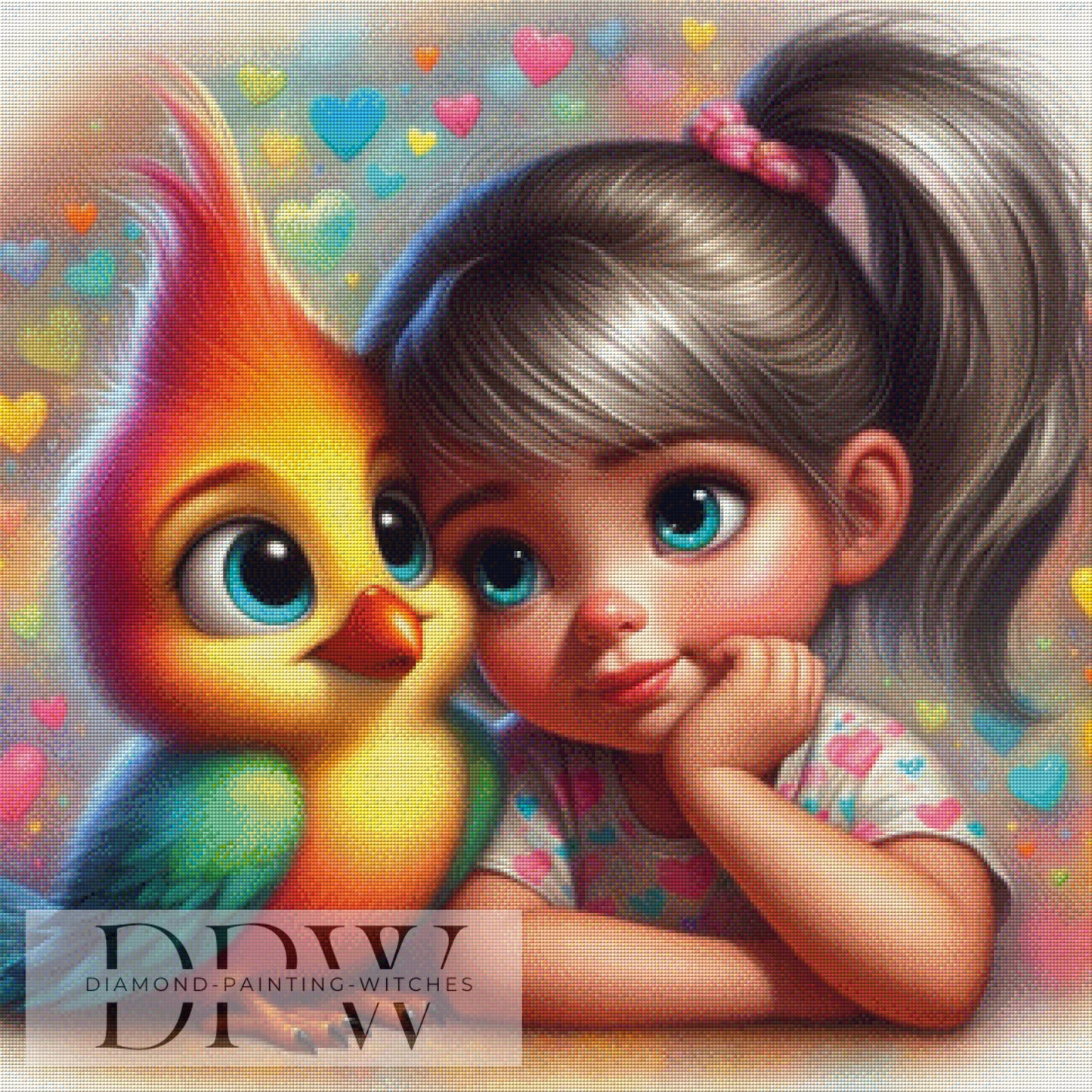 Schmusepieps by CreatiVart, 80x80cm mit 350 Farben DPW-1025