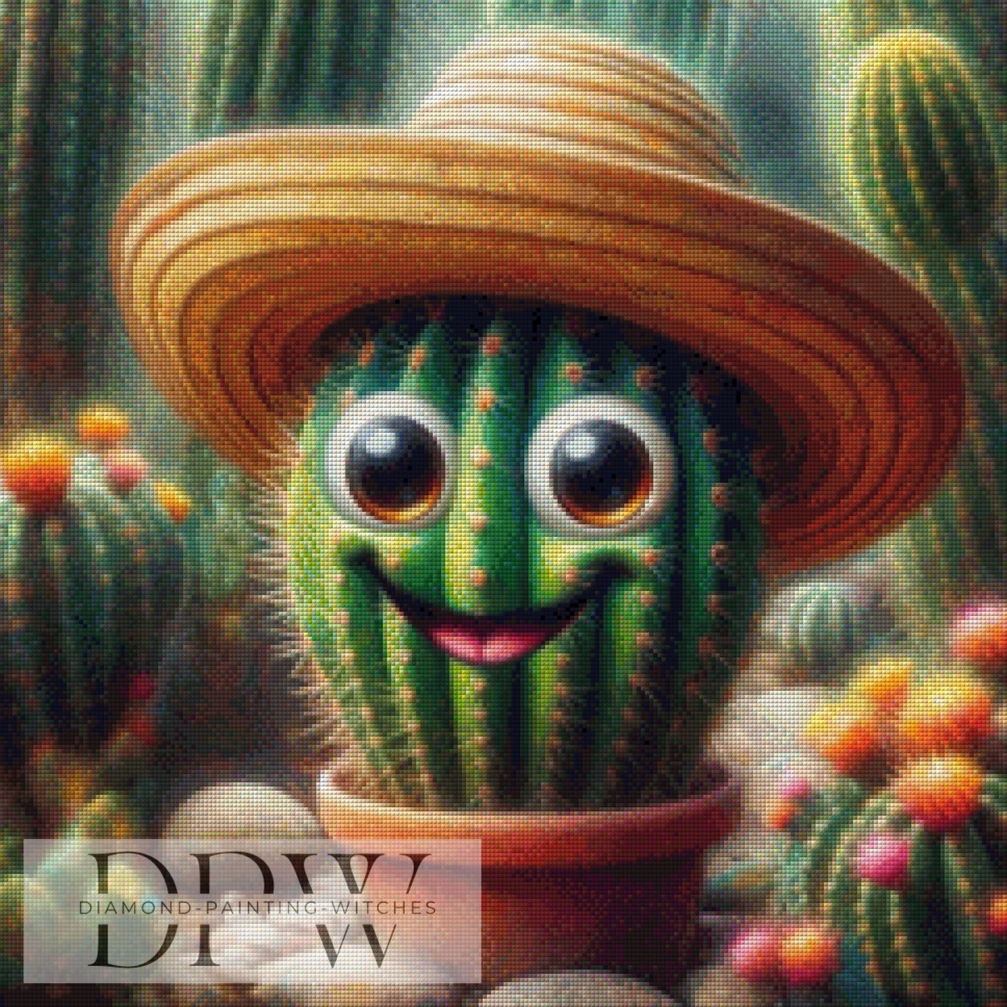 Kaktus by CreatiVart, 60x60cm mit 265 Farben DPW-1029