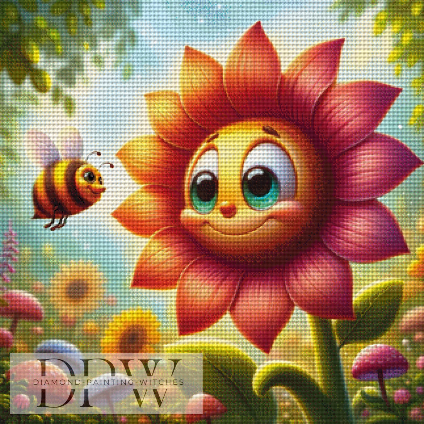 Crazy Flower by CreatiVart, 80x80cm mit 340 Farben DPW-1031