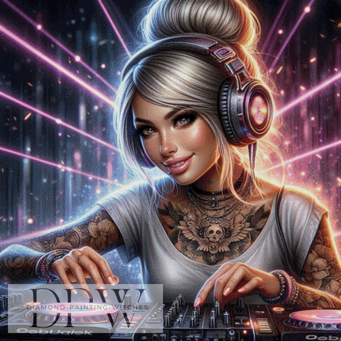 DJane Jess by Casalla Vendetta, 90x90cm mit 250 Farben DPW-1034