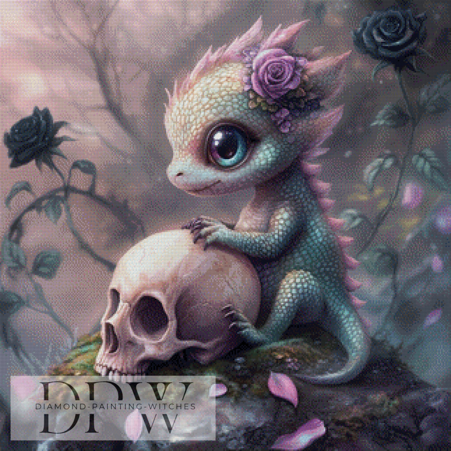 Kleiner Drache Kaida by Elly_A.I 80x80cm mit 170 Farben DPW-1043