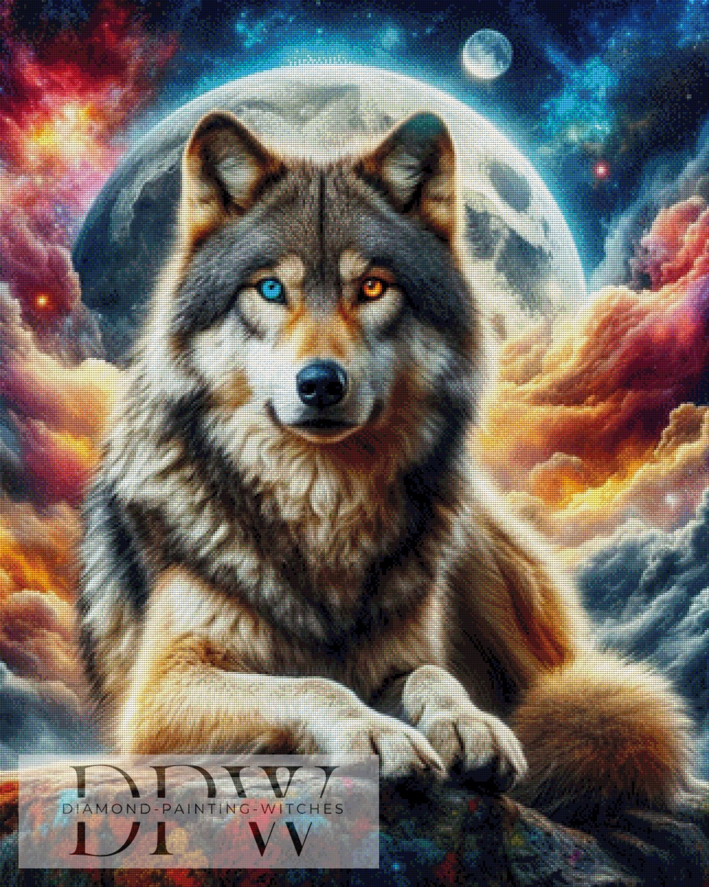 Space Wolf by Morrigan, 80x100cm mit 310 Farben DPW-1050
