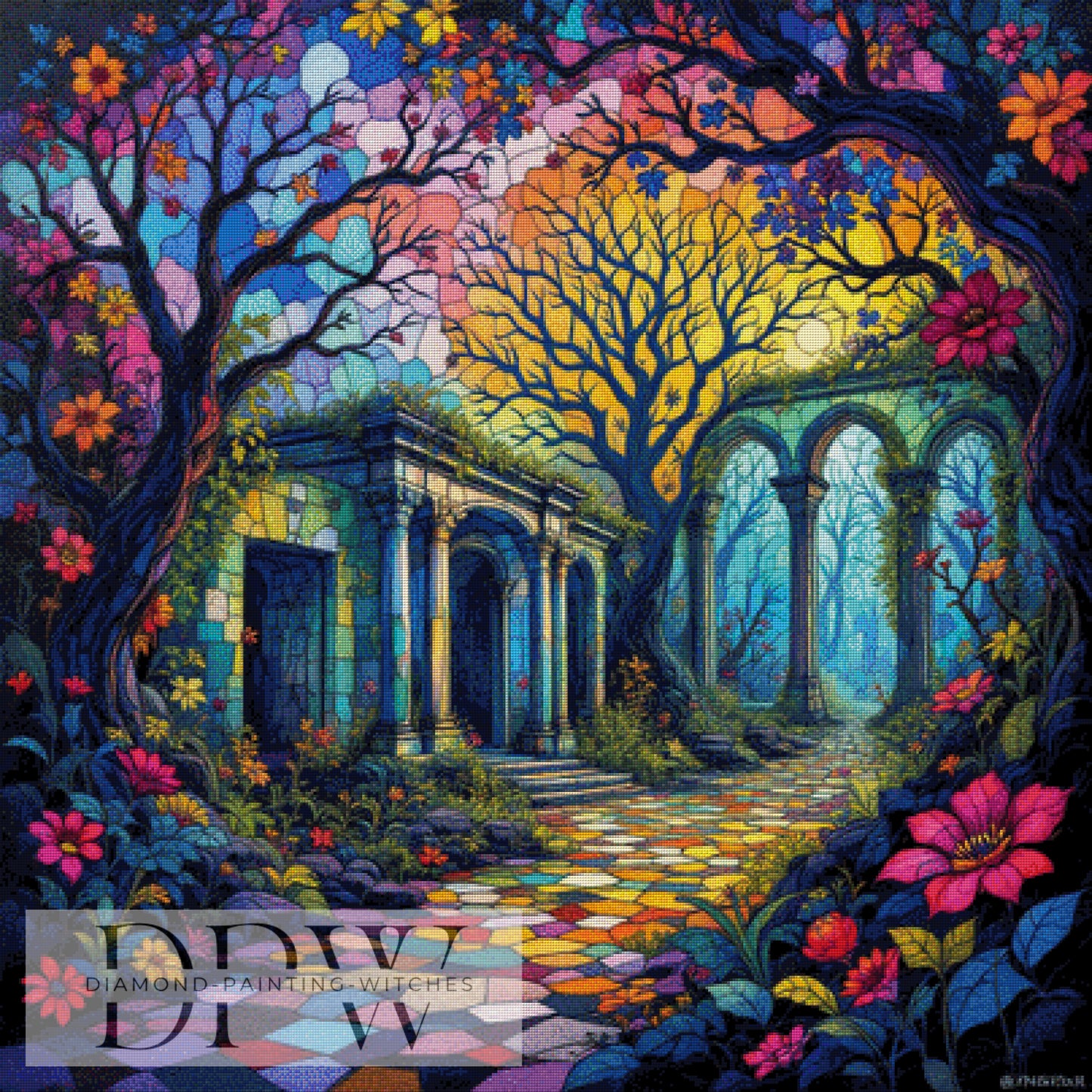 Tiffany Lost Place by QN, 100x100cm mit 400 Farben DPW-1056