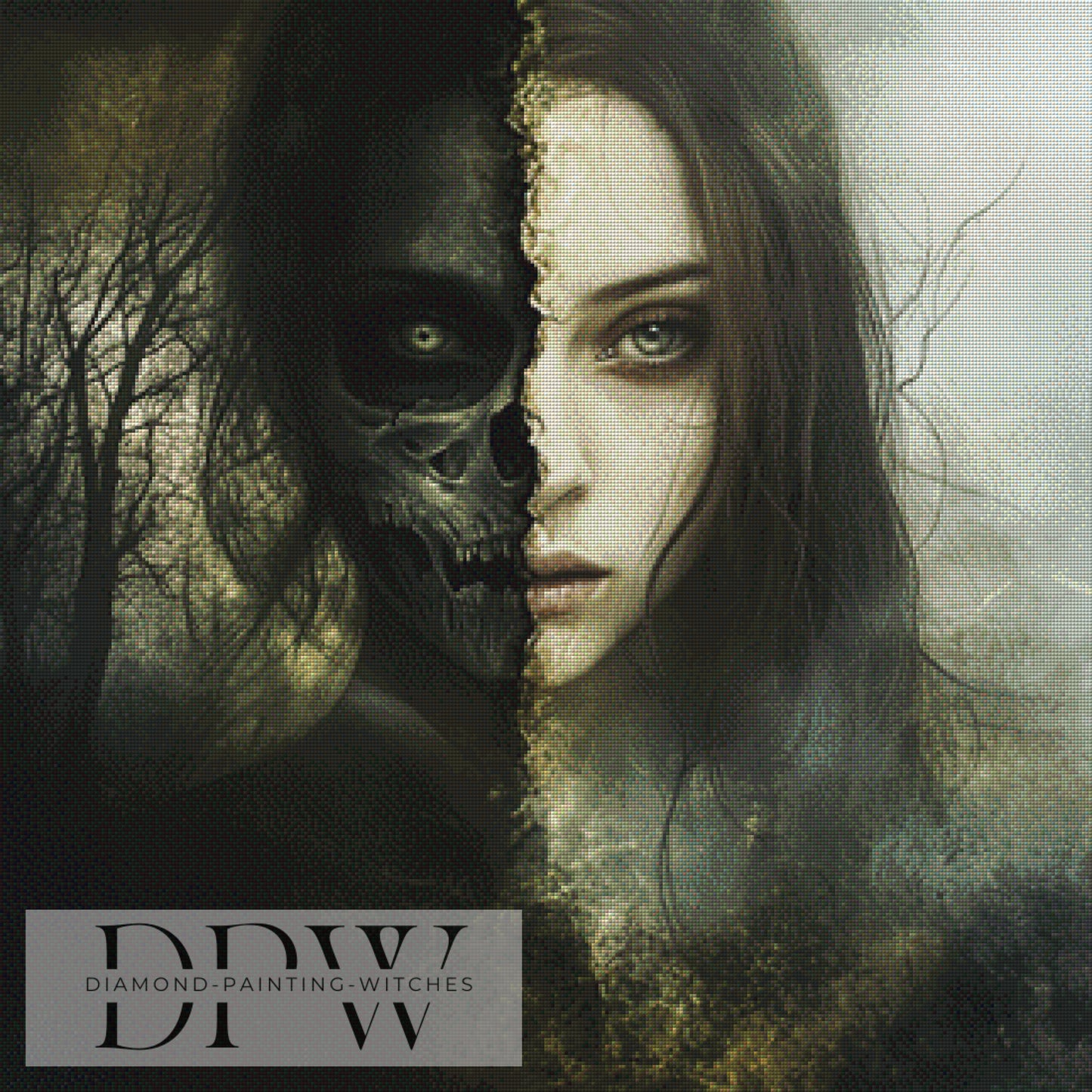 Leben & Tod by Elly_A.I 80x80cm mit 80 Farben DPW-1057