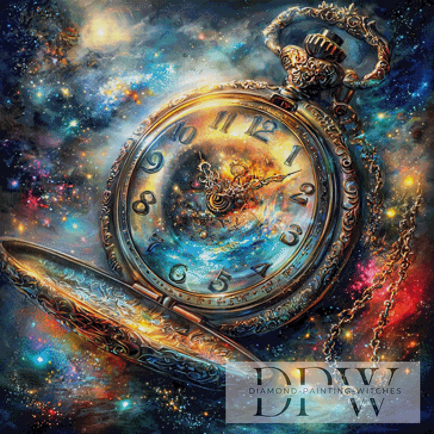 Cosmic Timekeeper by Catill 90x90cm mit 350 Farben DPW-1067