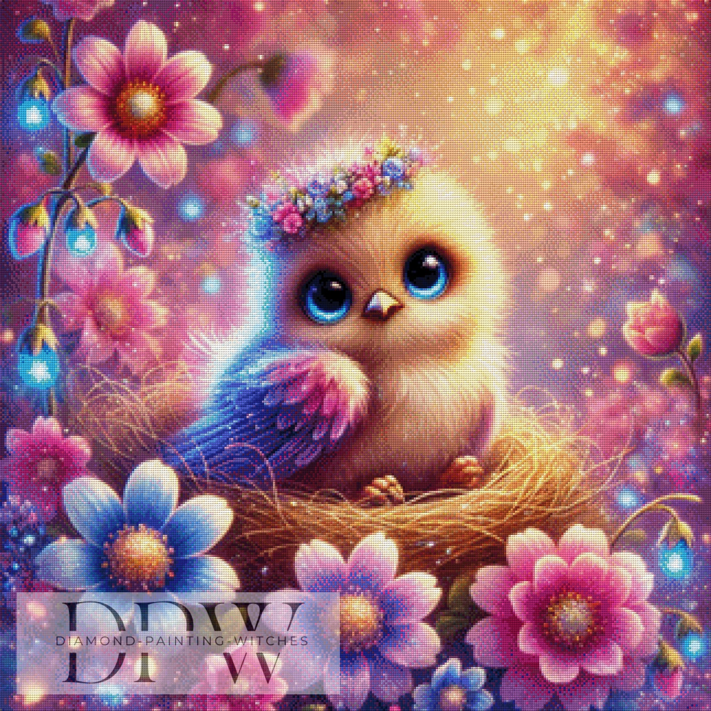 Flower Power Piepsi by Elly_A.I 80x80cm mit 300 Farben DPW-1076