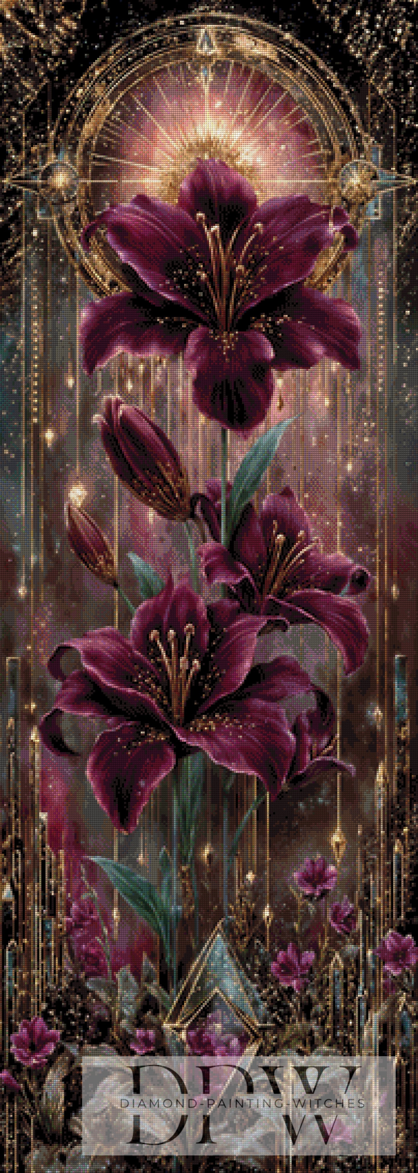 Lily meets gold by Pixxel Pics 50x140cm mit 160 Farben DPW-1086