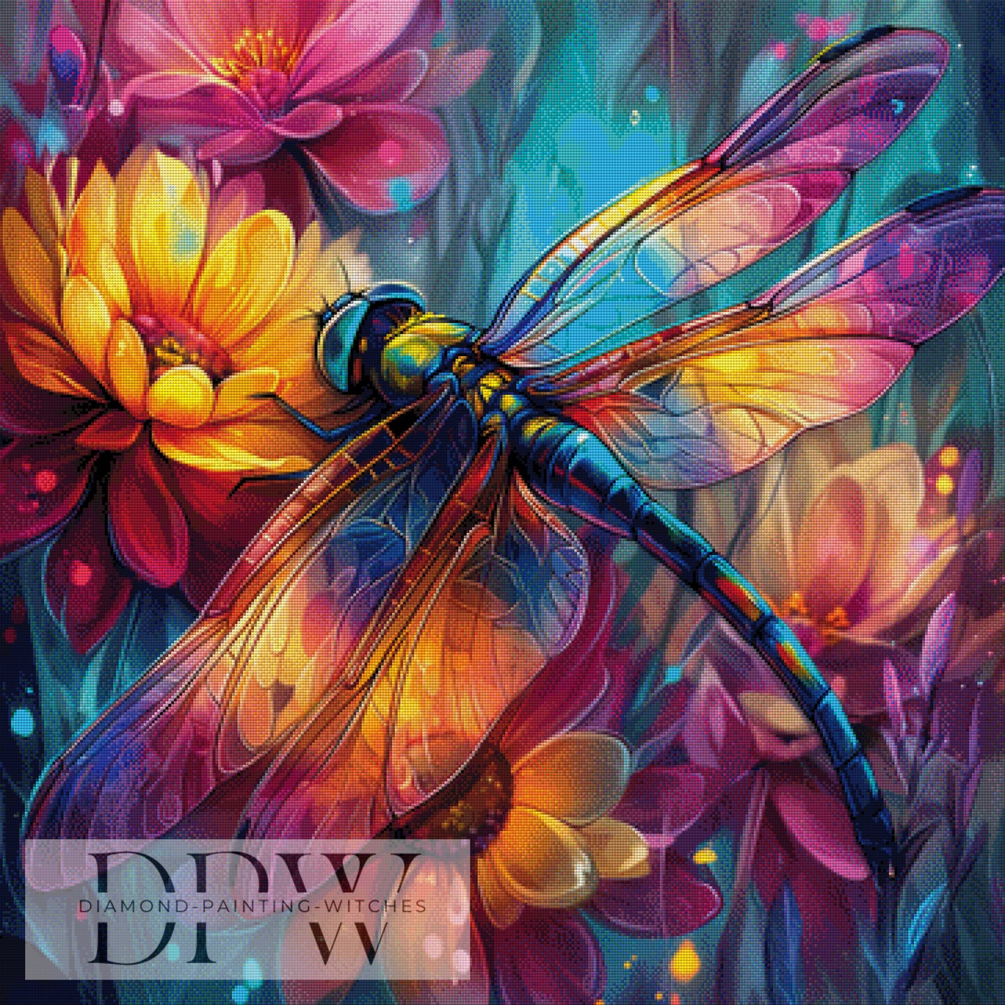 Libellen Schönheit by Artifey, 90x90cm mit 370 Farben DPW-1094