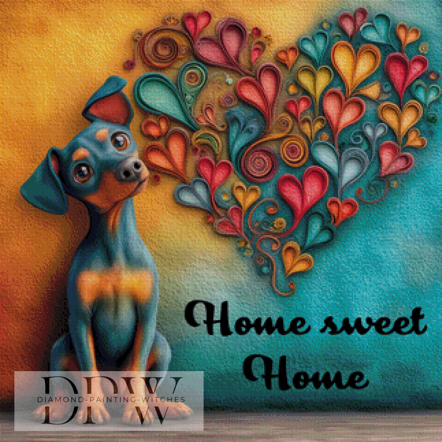 Home sweet Home by Sweet_Loco_AI 80x80cm mit 250 Farben DPW-1095