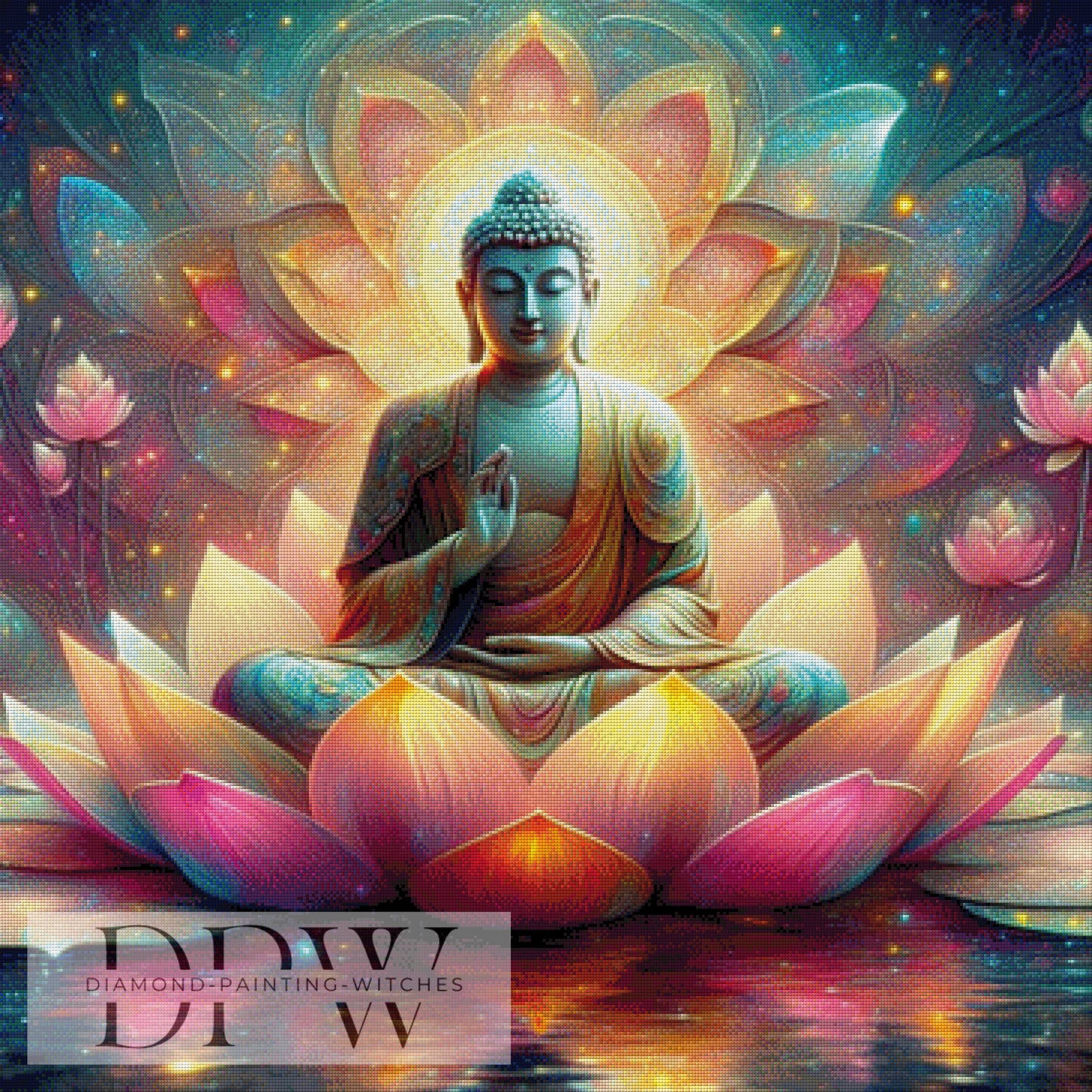 Chilliger Buddha by CreatiVart, 90x90cm mit 350 Farben DPW-1101