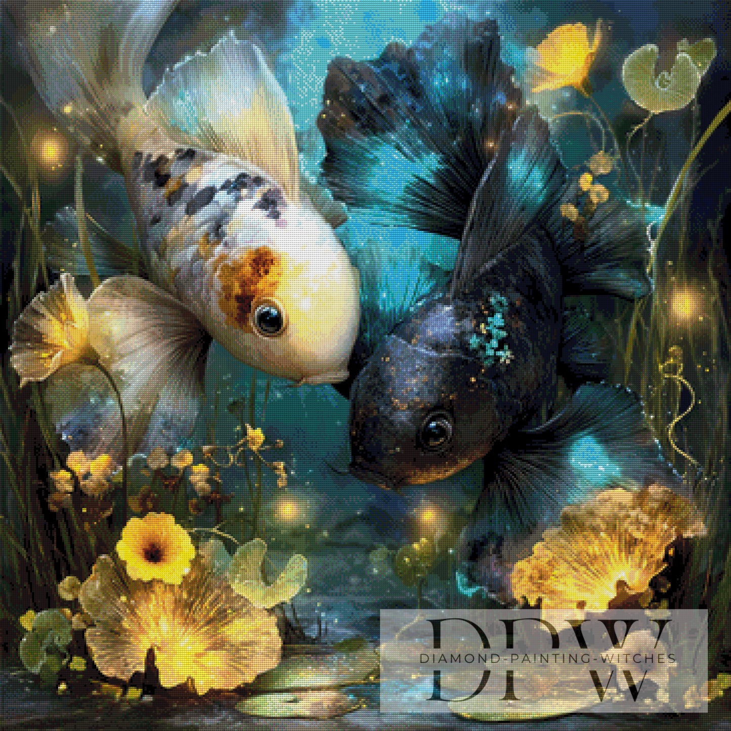 Yin & Yang of the Sea by Casalla Vendetta 90x90cm mit 250 Farben DPW-1105