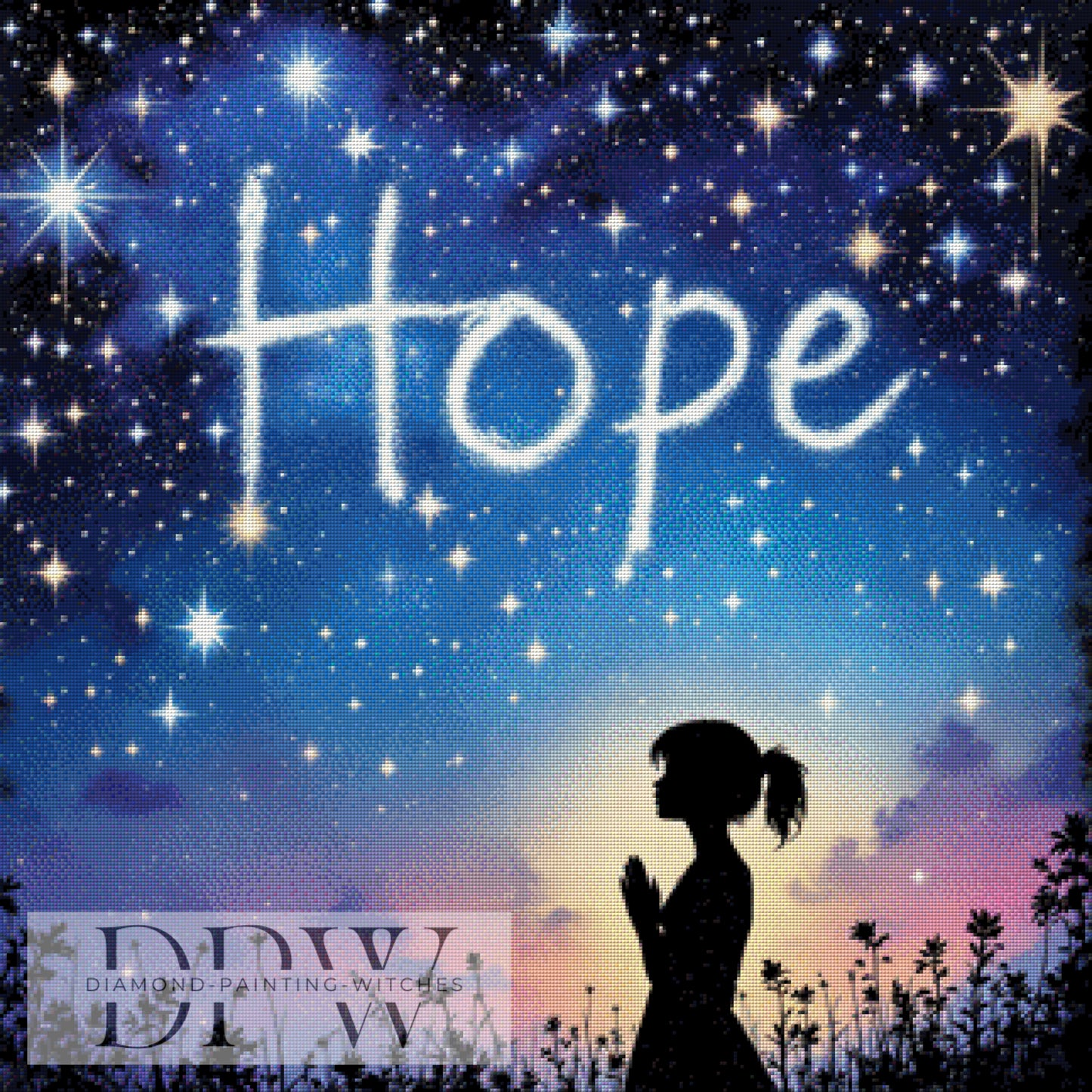 Hope by QN, 80x80cm mit 180 Farben DPW-1107