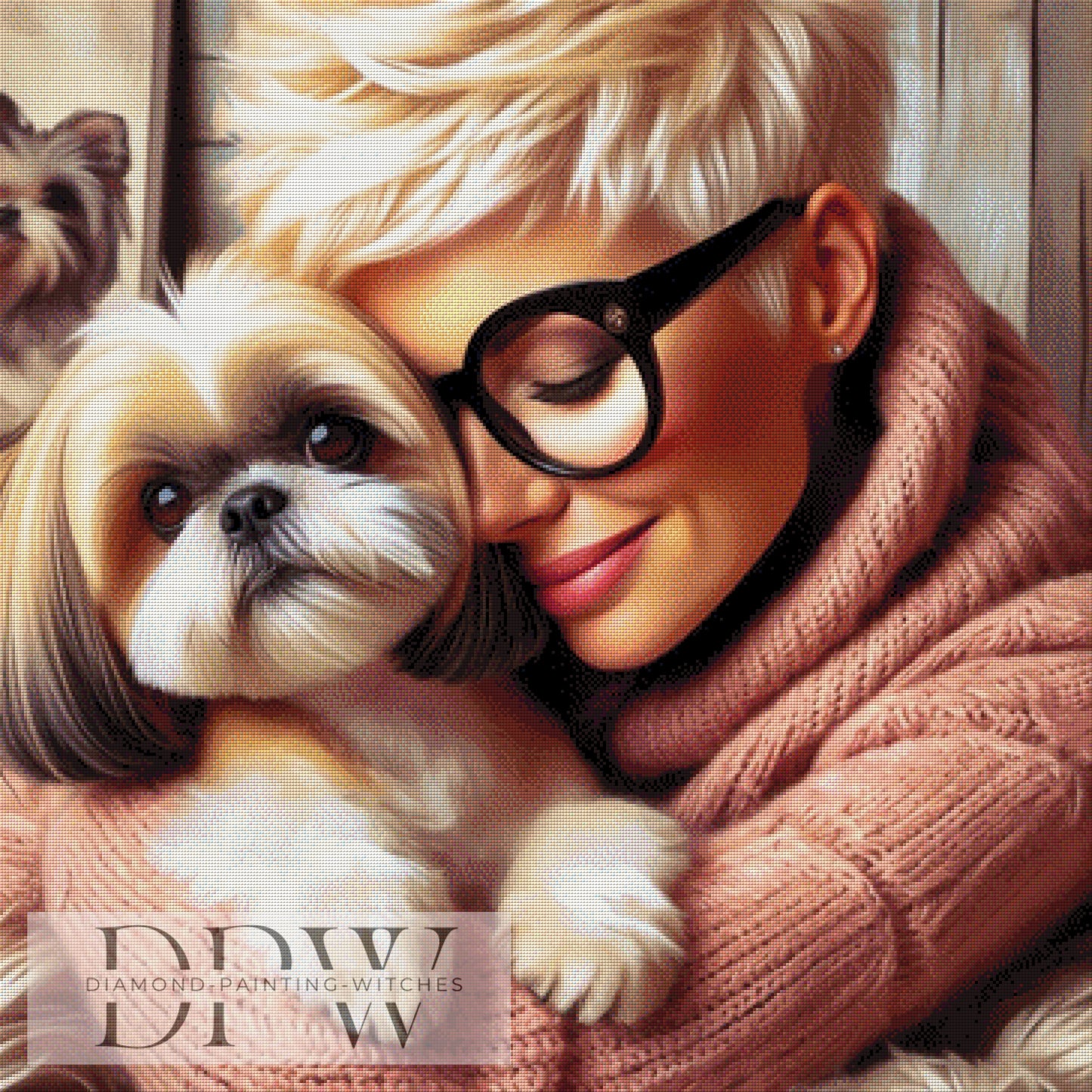 Judith & Shi Tzu by CreatiVart, 90x90cm mit 170 Farben DPW-1109