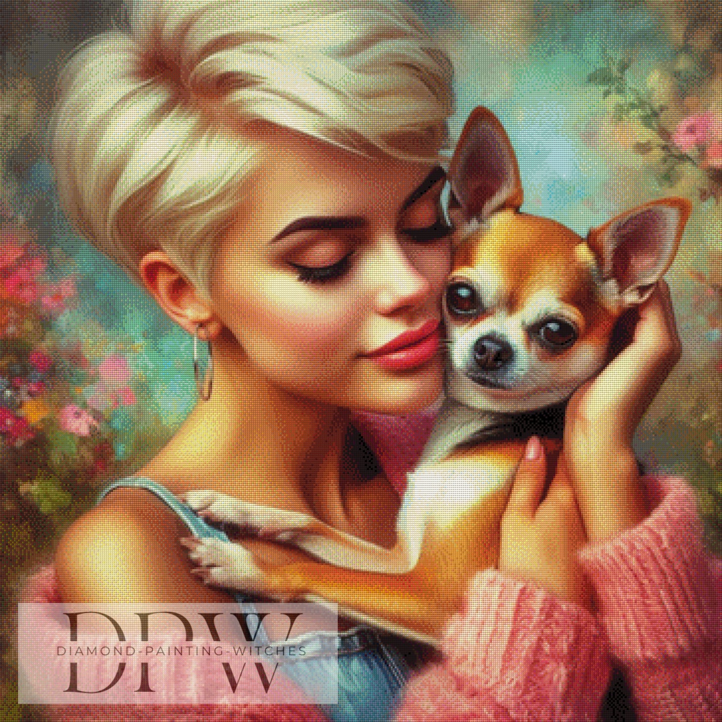 Chihuahua by CreatiVart, 90x90cm mit 250 Farben DPW-1111