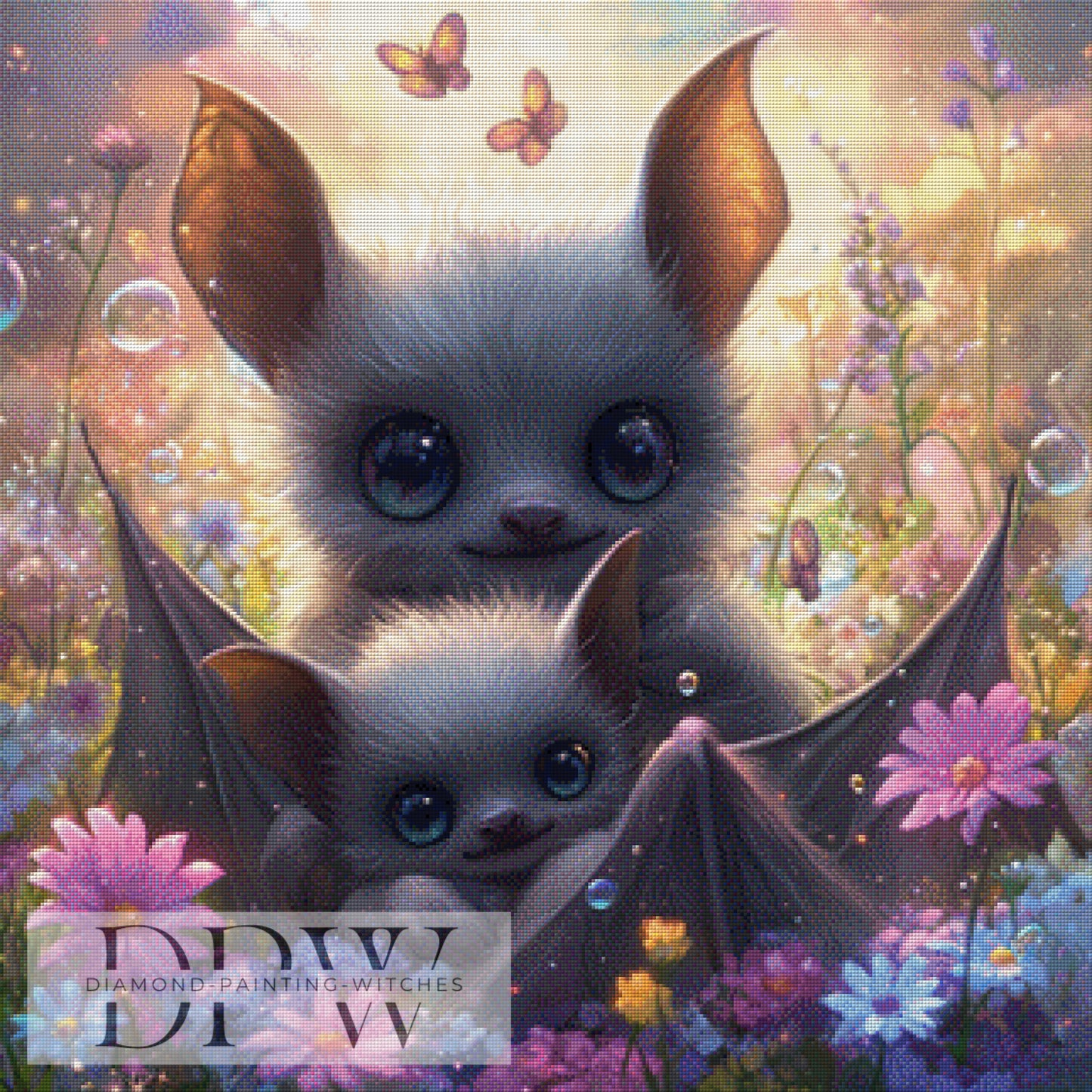 Fledermaus Kuschelei by Elly_A.I 80x80cm mit 260 Farben DPW-1121