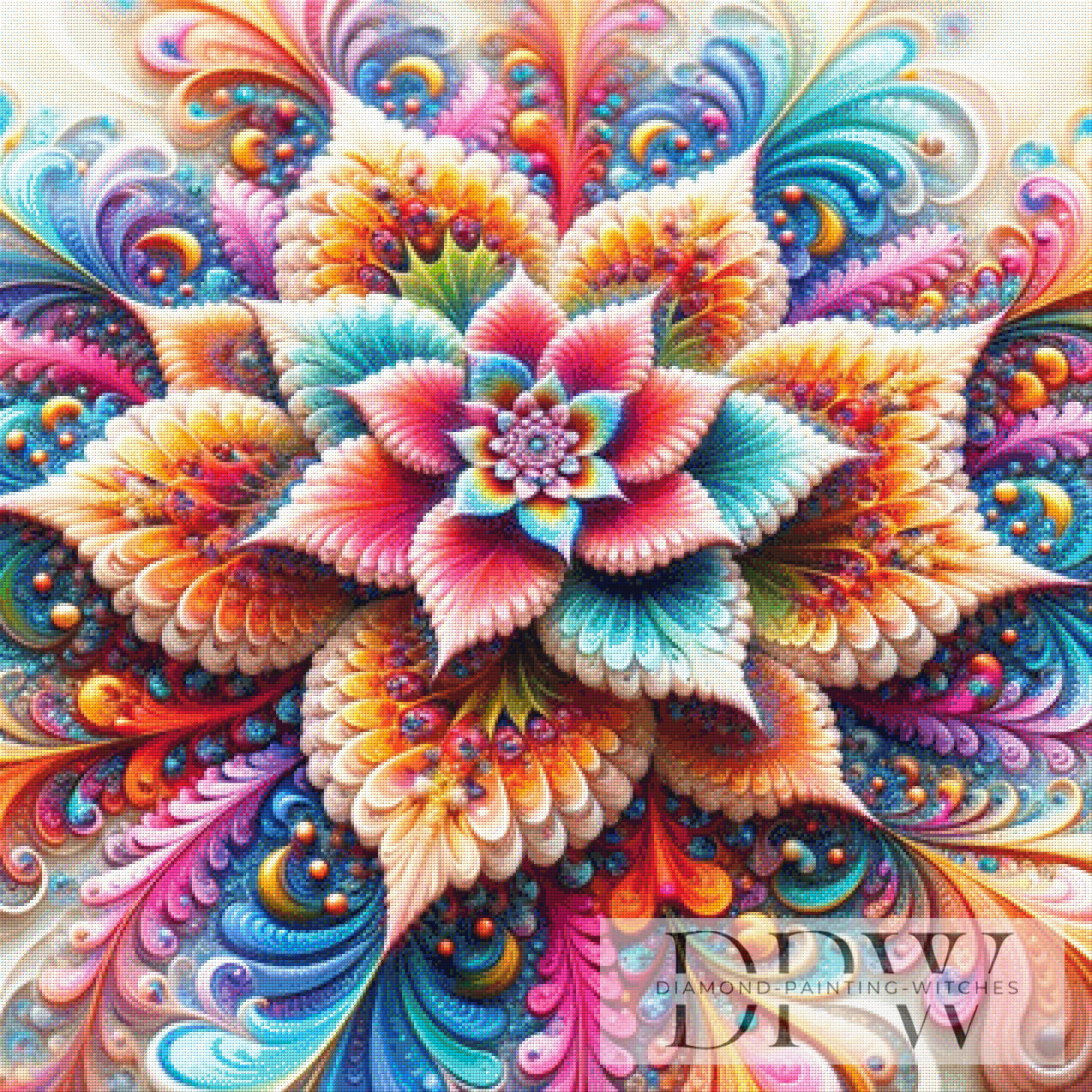 Flower Mandala by Morrigan 90x90cm mit 400 Farben DPW-1321
