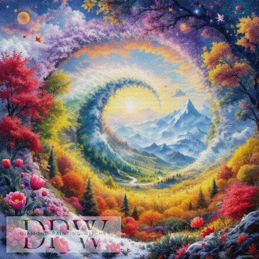 Zeitenstrom by QN, 100x100cm mit 400 Farben DPW-1130