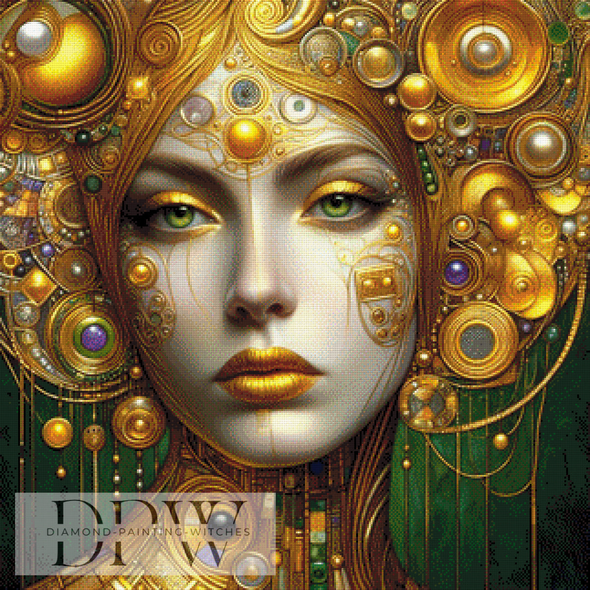 Gold Beauty by Morrigan, 80x80cm mit 175 Farben DPW-1153