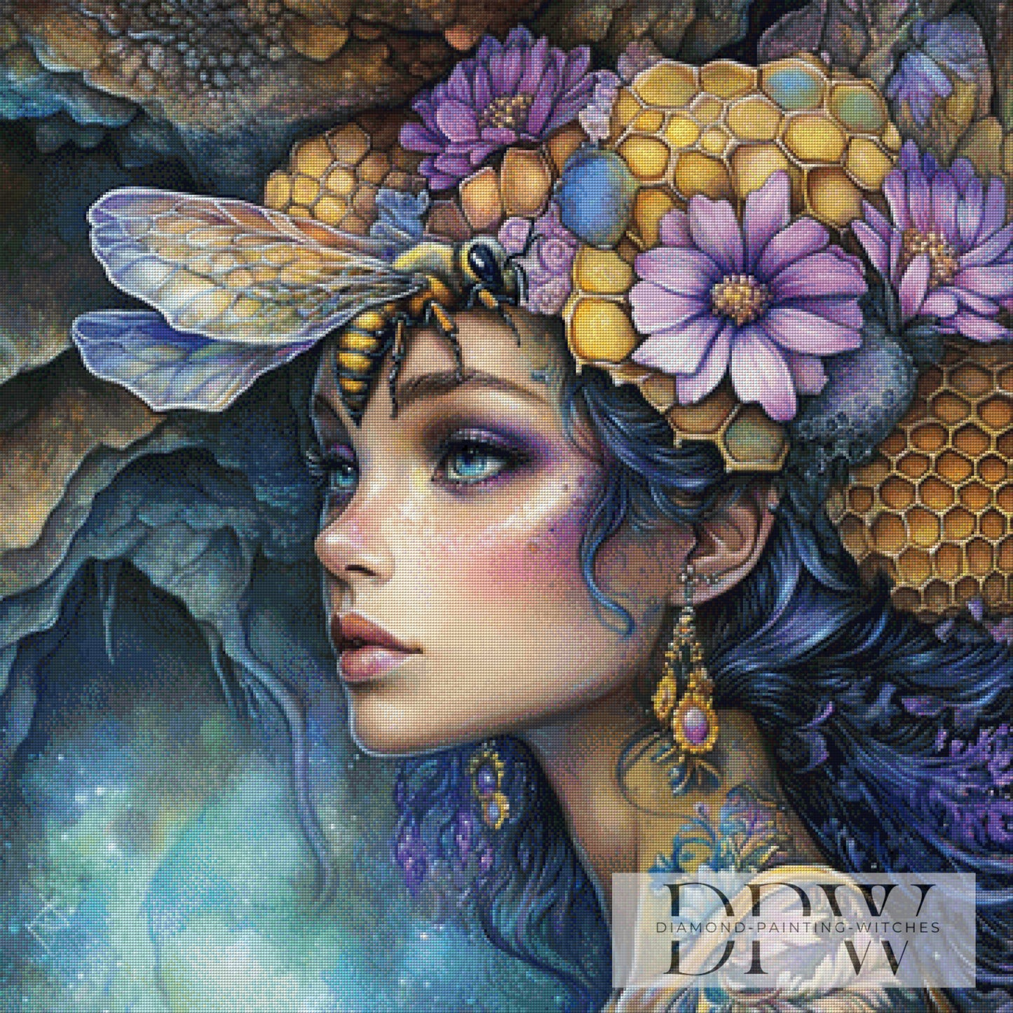 DPW-1162 In der Wabe II by Elly_A.I 90x90cm mit 250 Farben **SOFORTKAUF** ECKIGE Steine