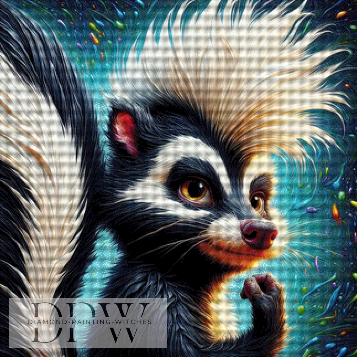 Skunk by Casalla Vendetta, 80x80cm mit 295 Farben DPW-1167