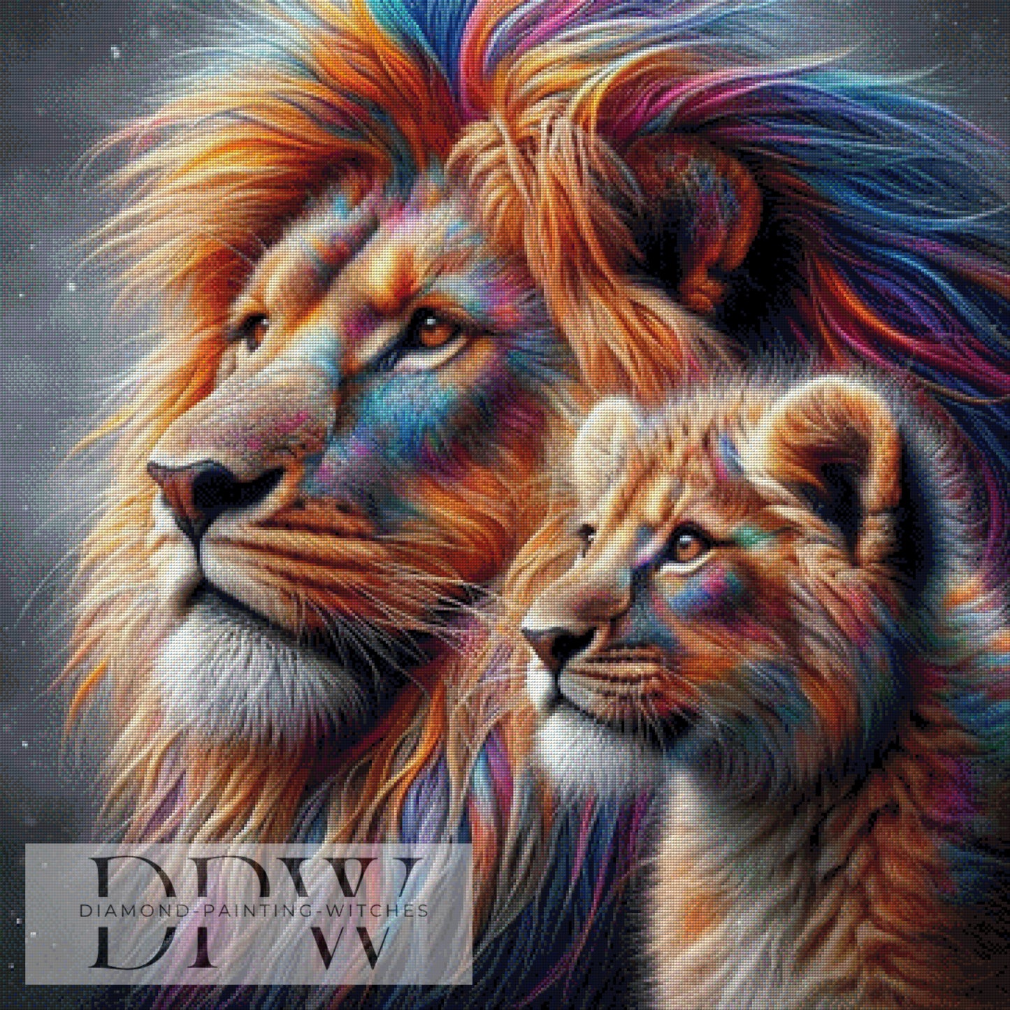 Löwen by CreatiVart, 90x90cm mit 290 Farben DPW-1170