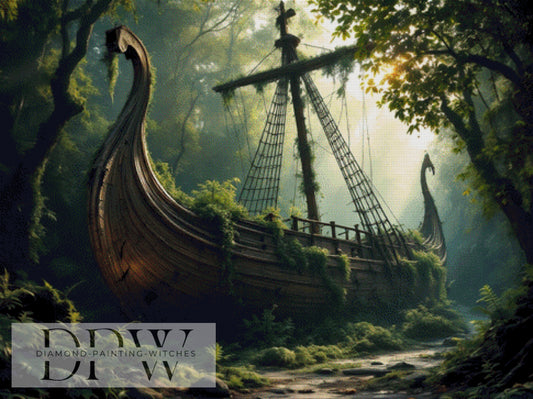 Wikingerschiff by QN, 120x90cm mit 145 Farben DPW-1197