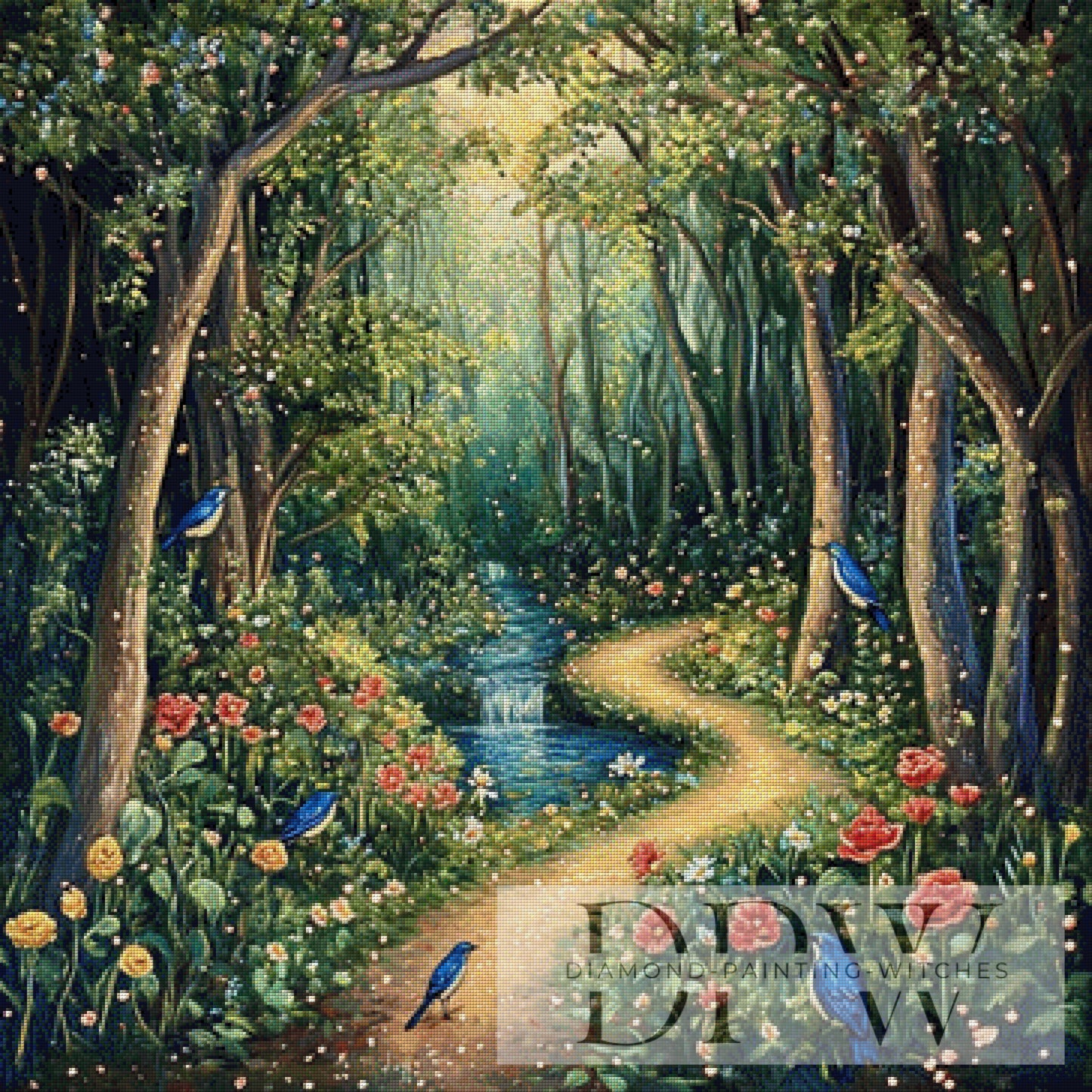 Vogelwald by Luna 90x90cm mit 250 Farben DPW-1202