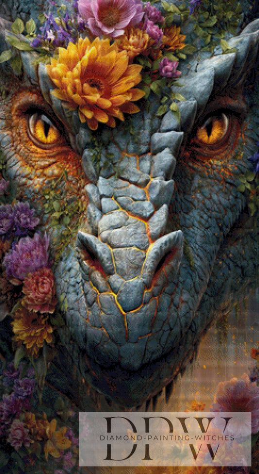 Yellow Eye by Elly_A.I  60x110cm mit 240 Farben DPW-1214