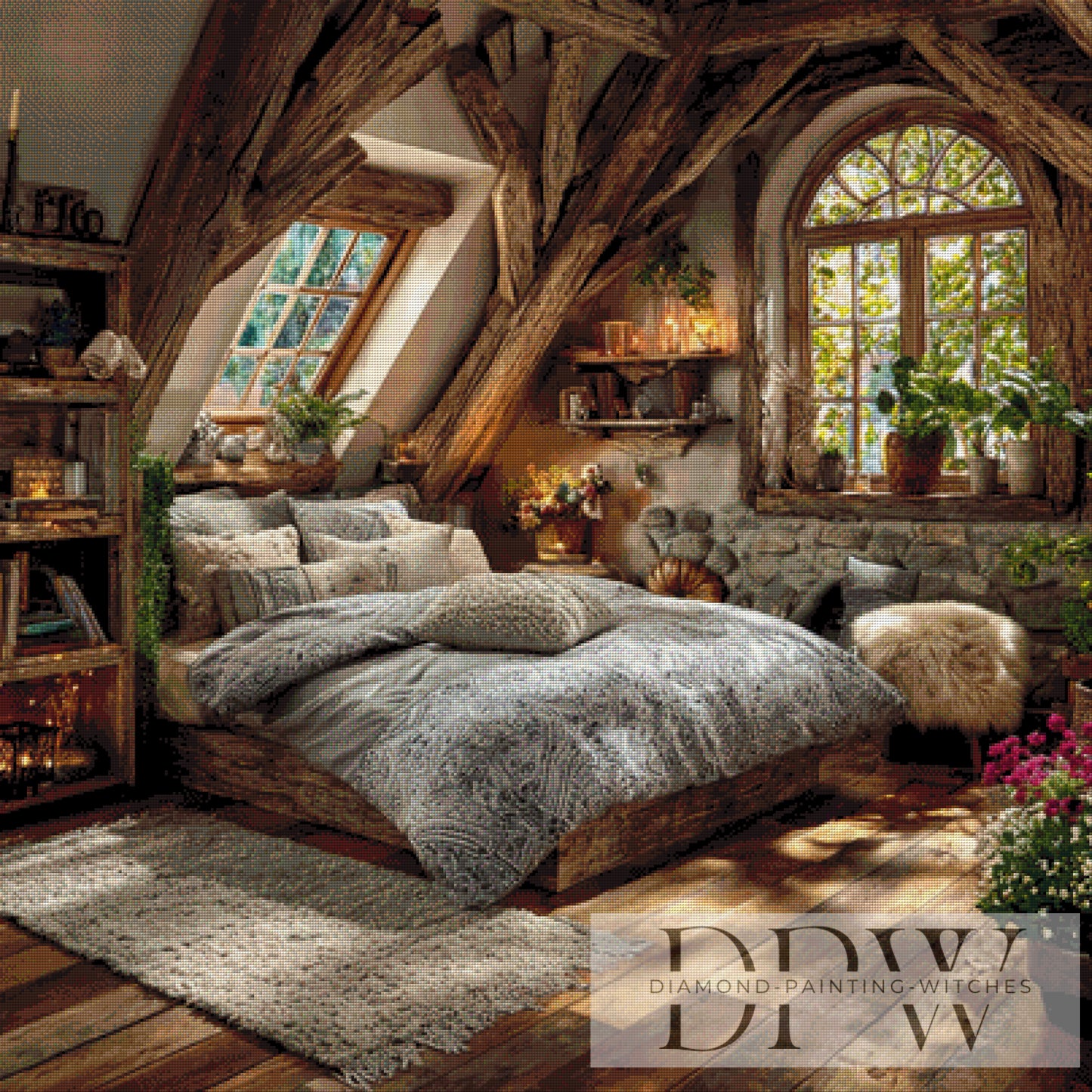 Witches Hobbyzimmer by Moonlight 100x100cm mit 220 Farben DPW-121