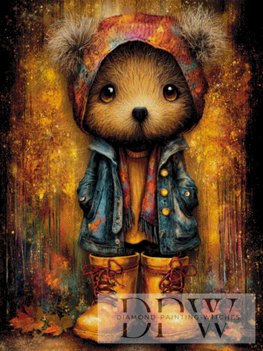 Anton der kleine Teddy by Elly_A.I  75x100cm mit 215 Farben DPW-1228