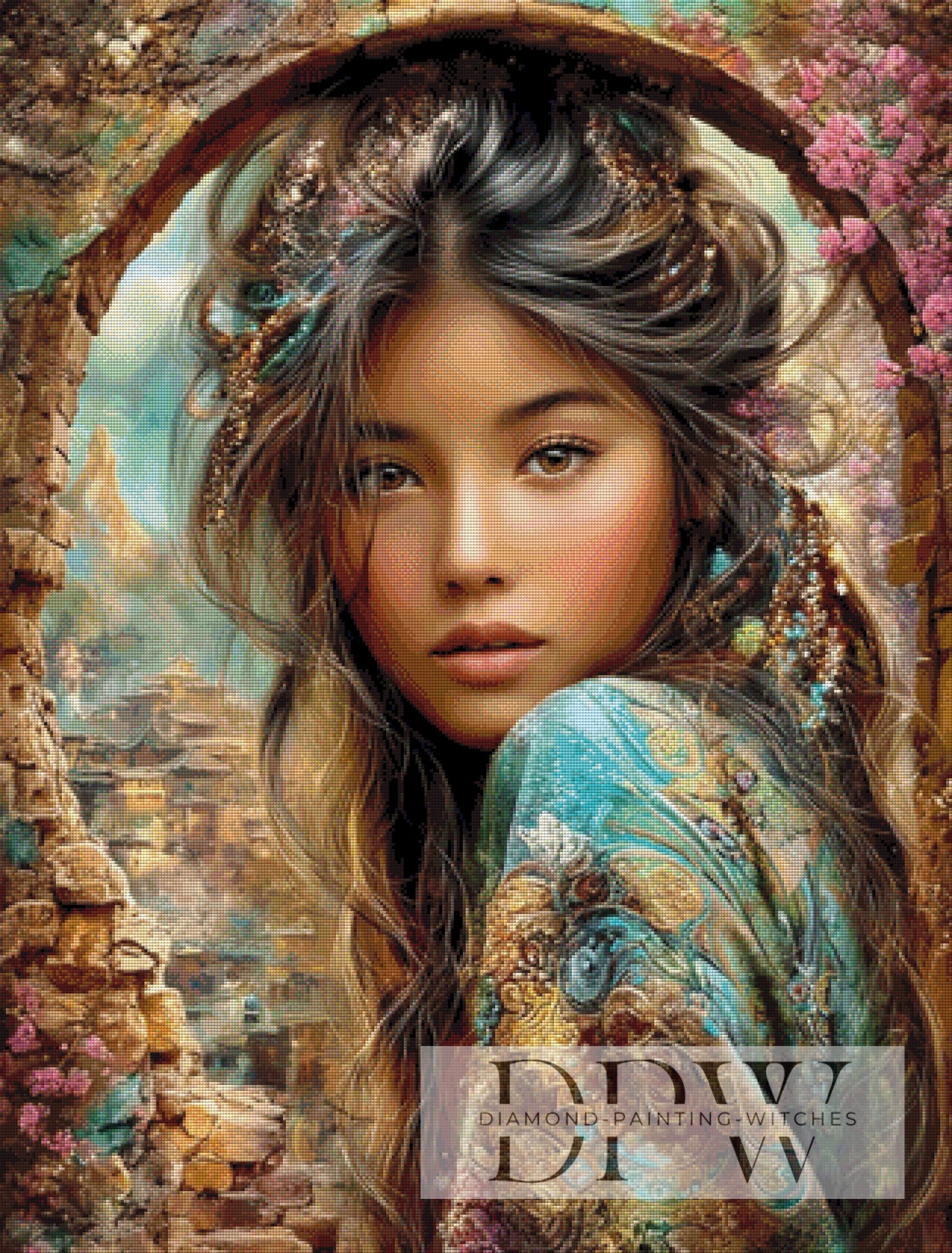 Unter dem blühenden Bogen by CleoDora 80x105cm mit 230 Farben DPW-1442