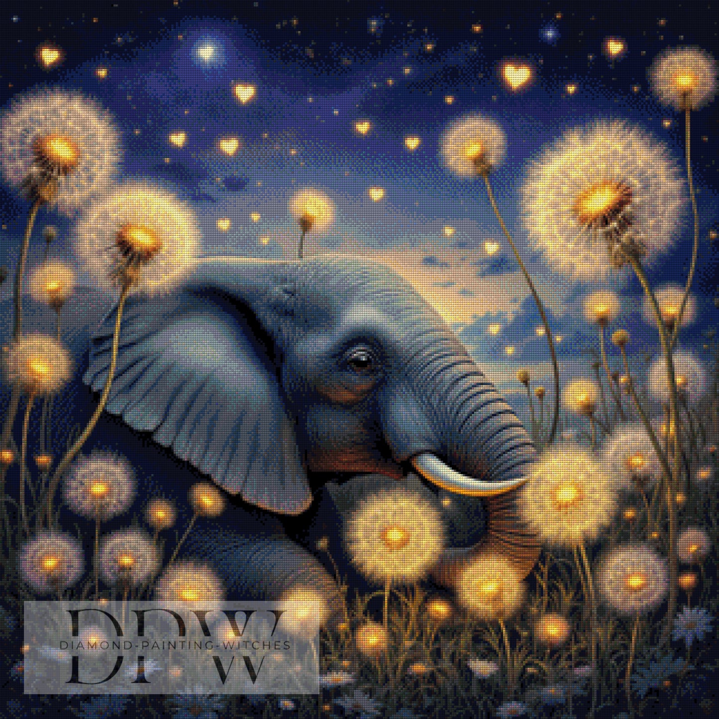 Lauschiger Platz in der Nacht by QN, 80x80cm mit 155 Farben DPW-1304