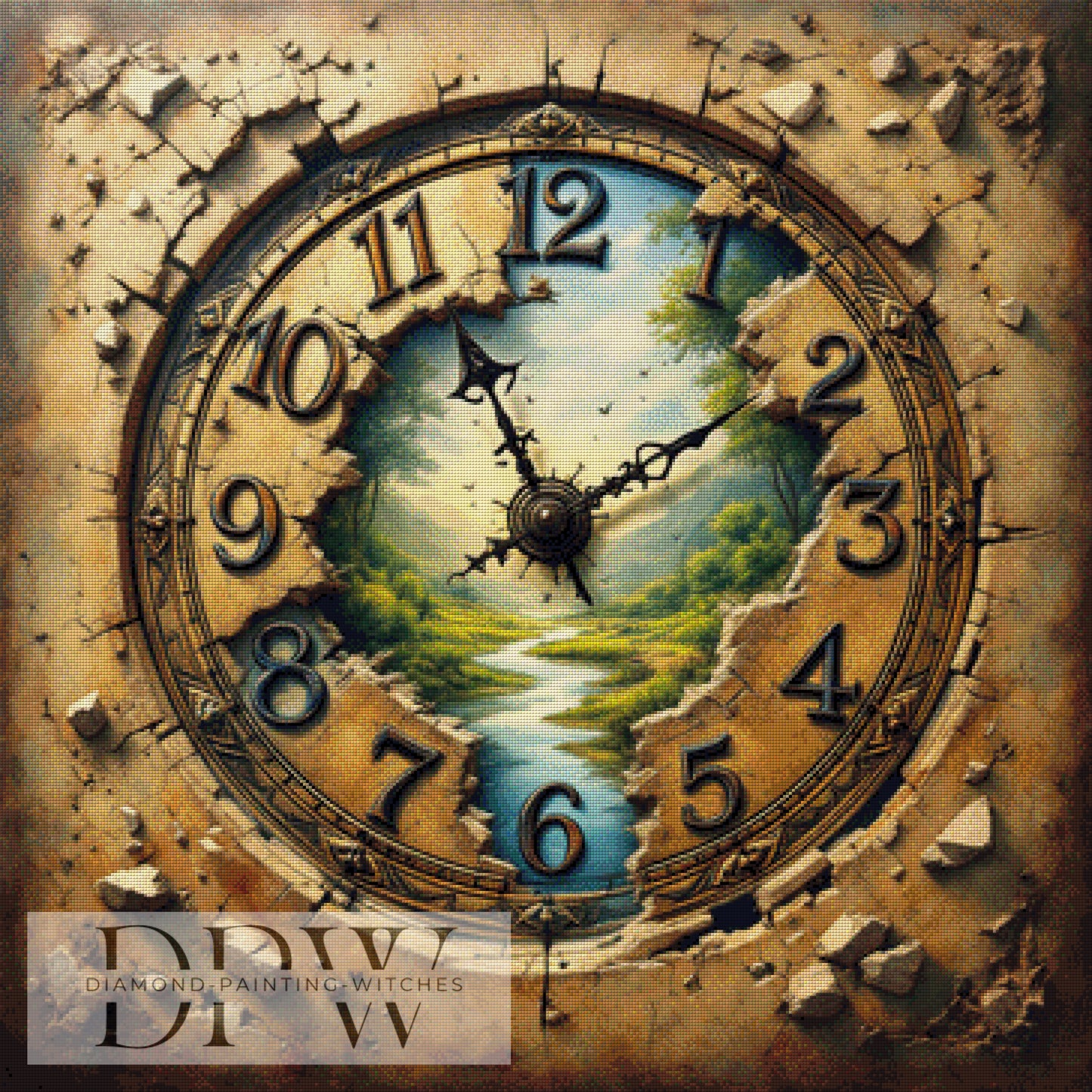 Die Zeit läuft by QN, 90x90cm mit 200 Farben DPW-1307