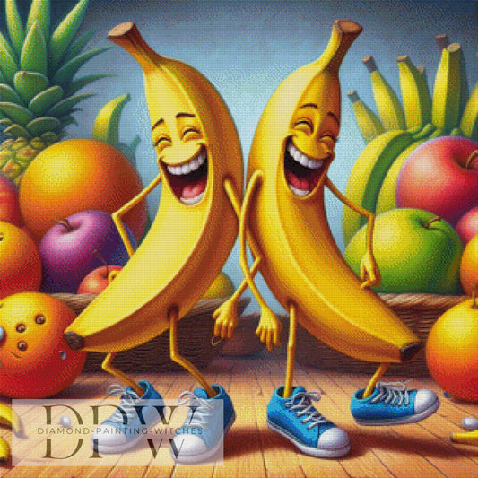 Bananenparty by CreatiVart, 80x80cm mit 350 Farben DPW-1313
