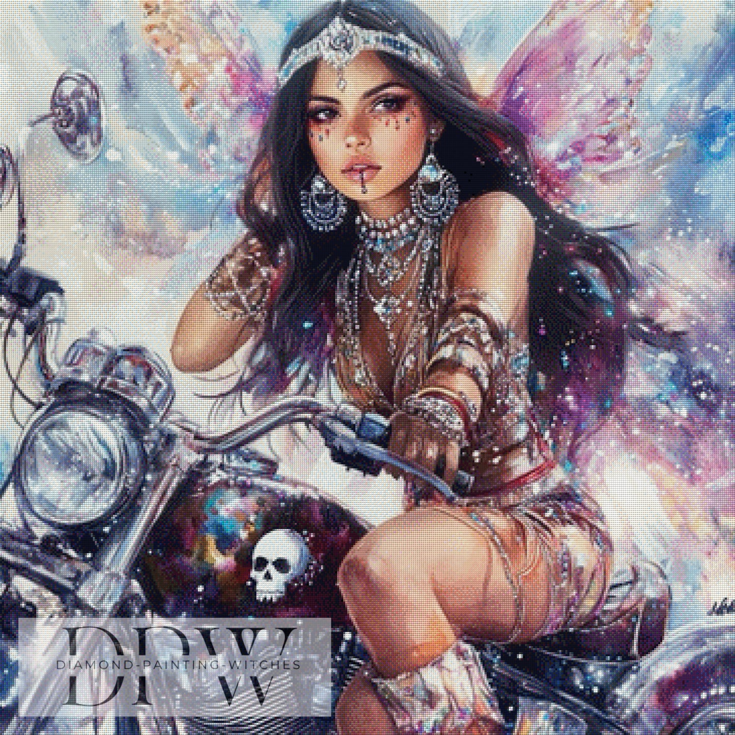Bikerfee by Elly_A.I 90x90cm mit 220 Farben DPW-1343