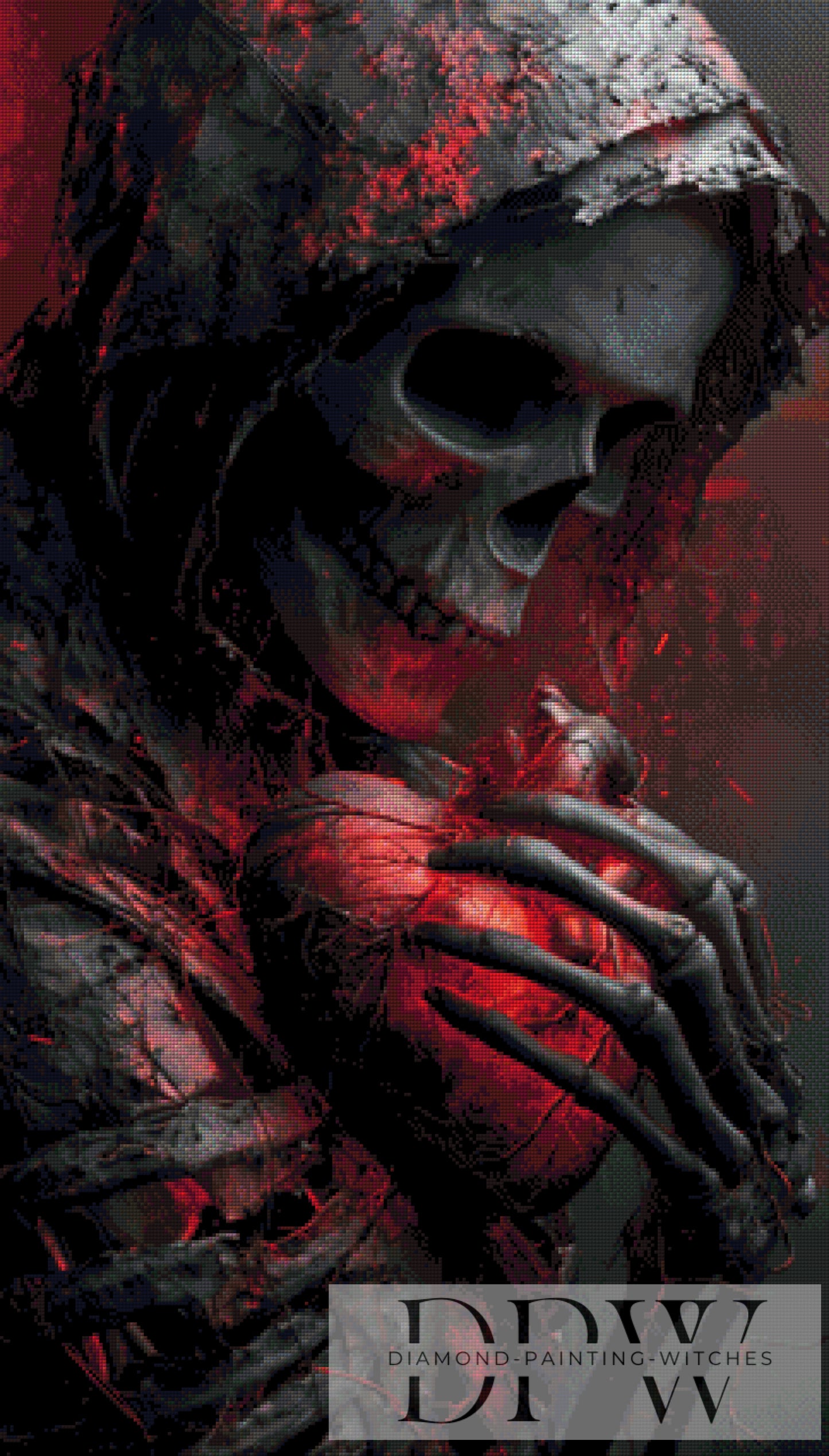 Skullherz by QN 60x105cm mit 110 Farben DPW-1362