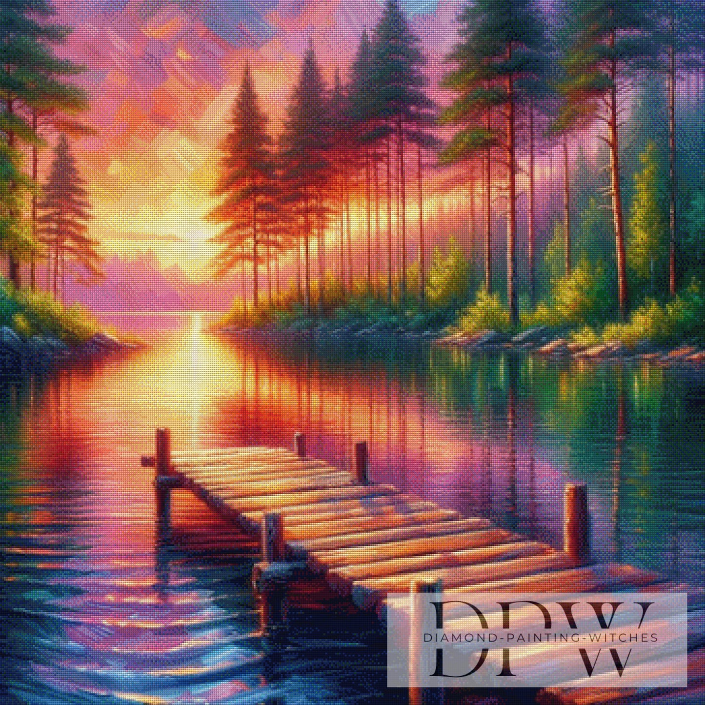Bootssteg by CreatiVart 90x90cm mit 310 Farben DPW-1407