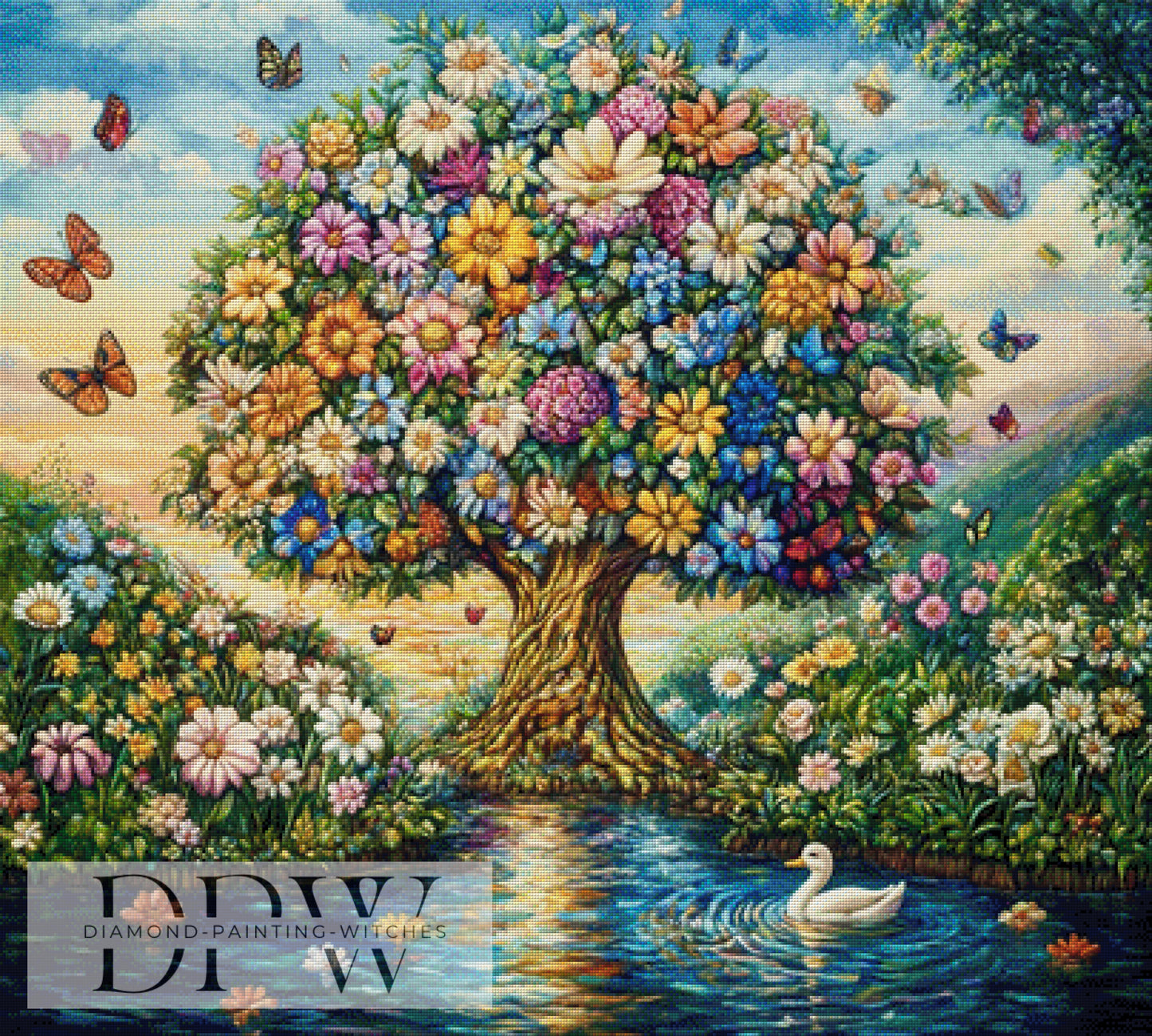 Blütenbaum by Luna 100x90cm mit 360 Farben DPW-1412