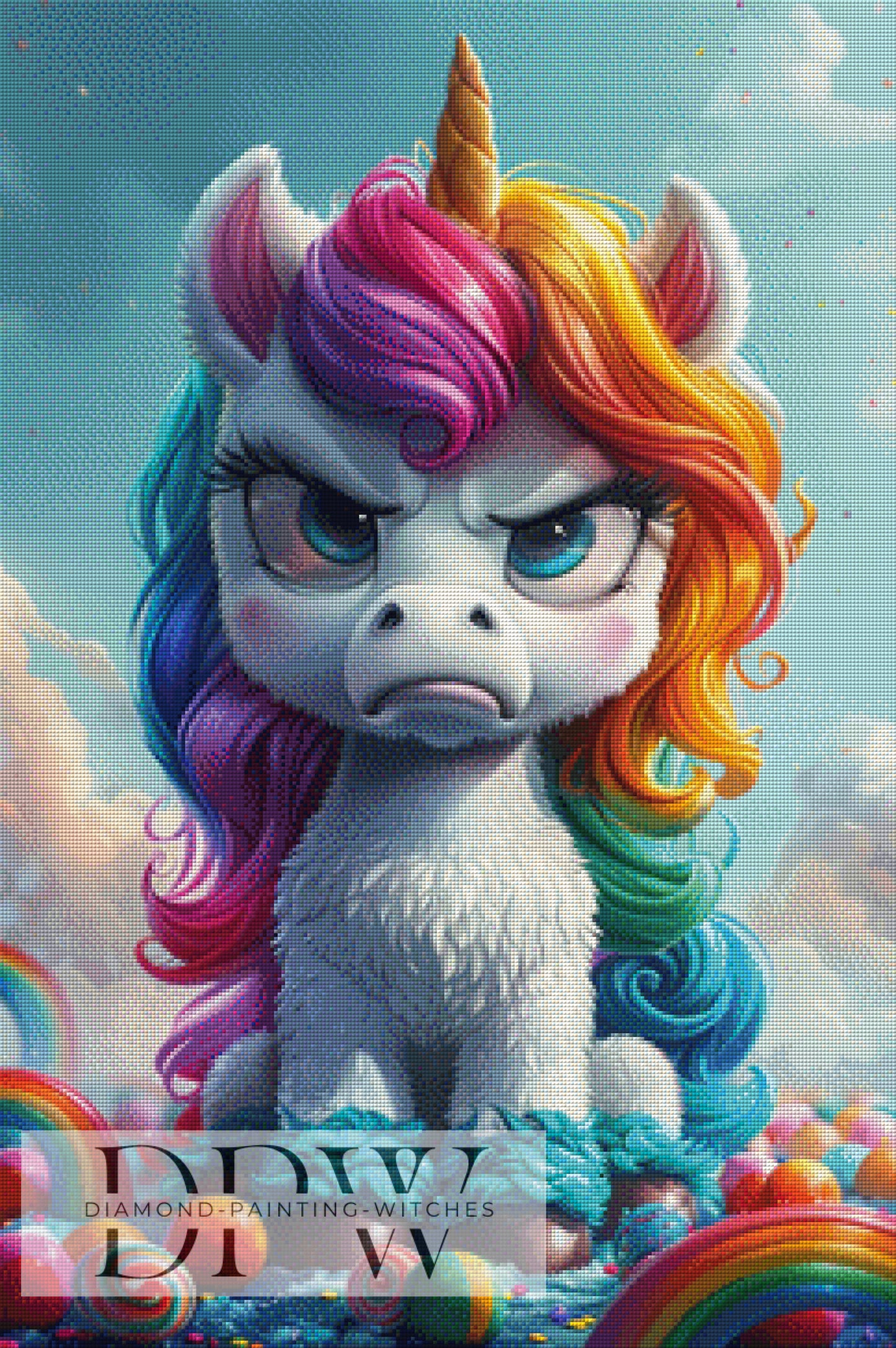 Das bockige Einhorn, 60x90cm mit 330 Farben DPW-1414