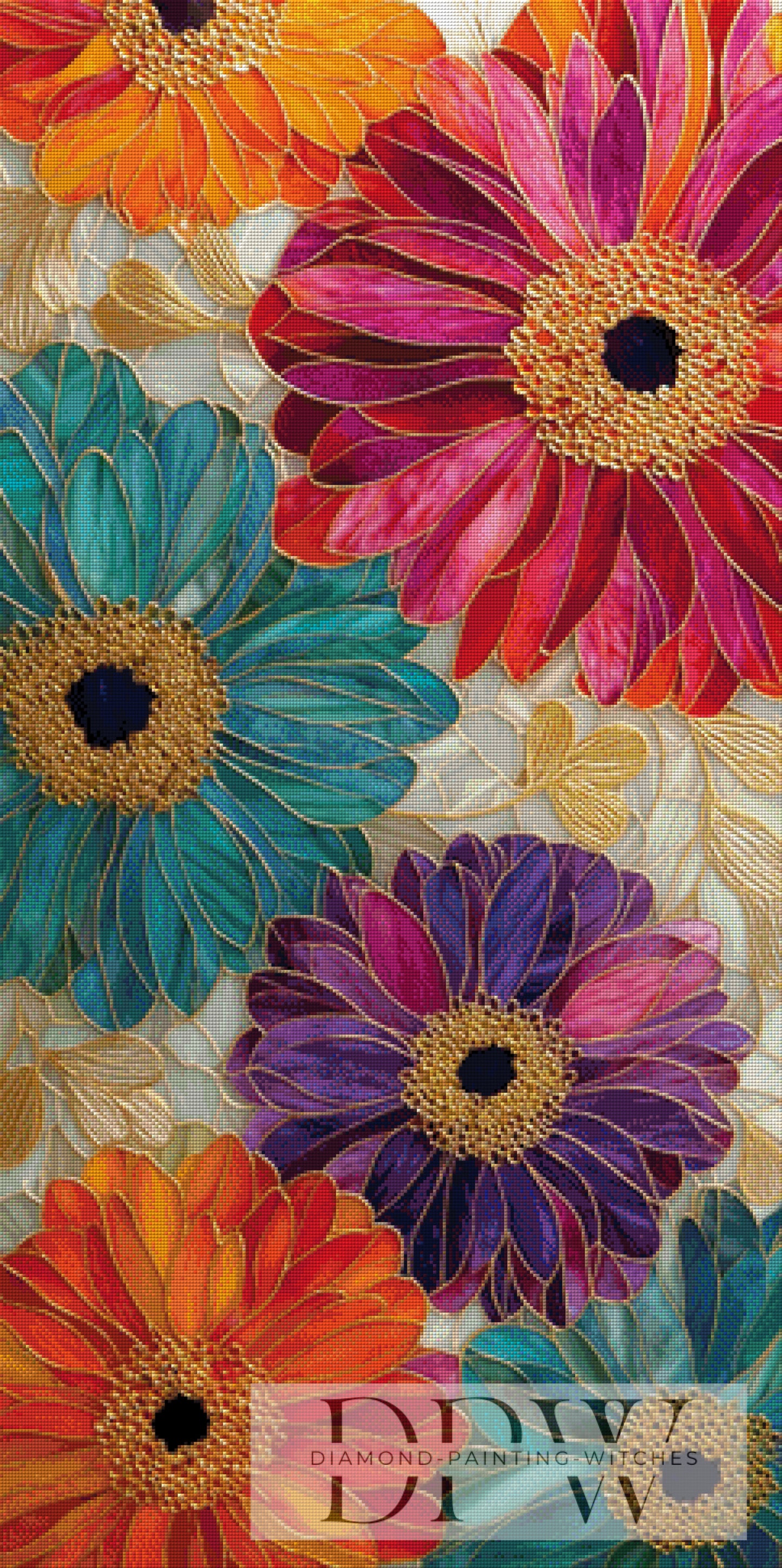 Glasblumen by theA.art 60x120cm mit 320 Farben DPW-1420