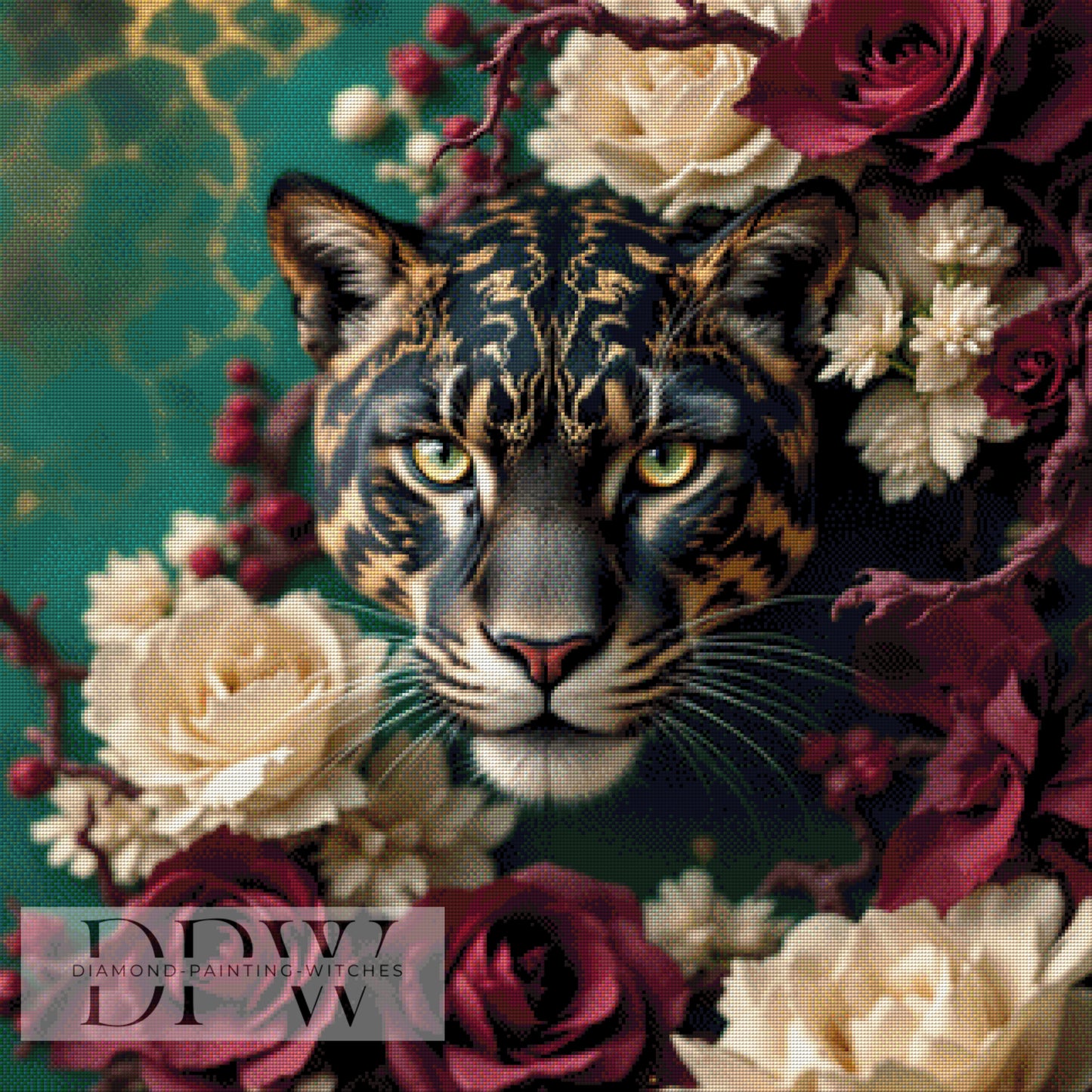 Blick durch Rosen by QN, 80x80cm mit 200 Farben DPW-1454