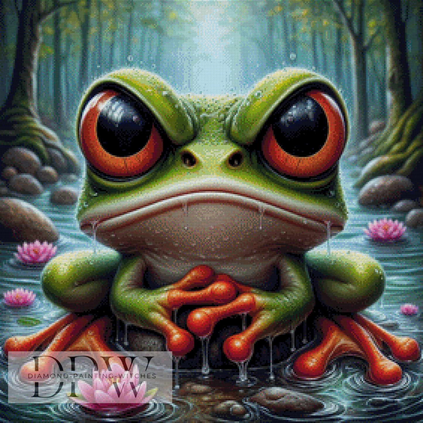 Angry Frog by Casalla Vendetta, 70x70cm mit 280 Farben DPW-1486