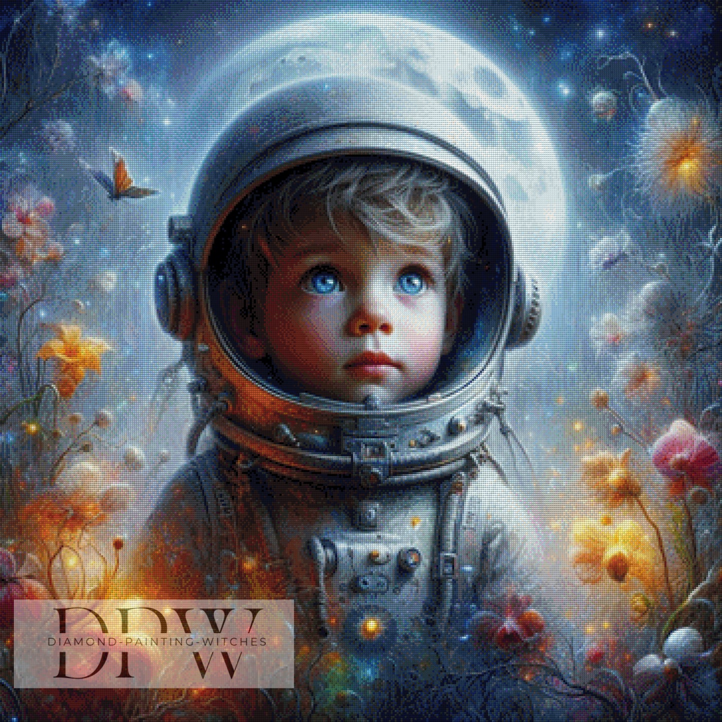 Little Astronaut by Casalla Vendetta, 90x90cm mit 250 Farben DPW-1492