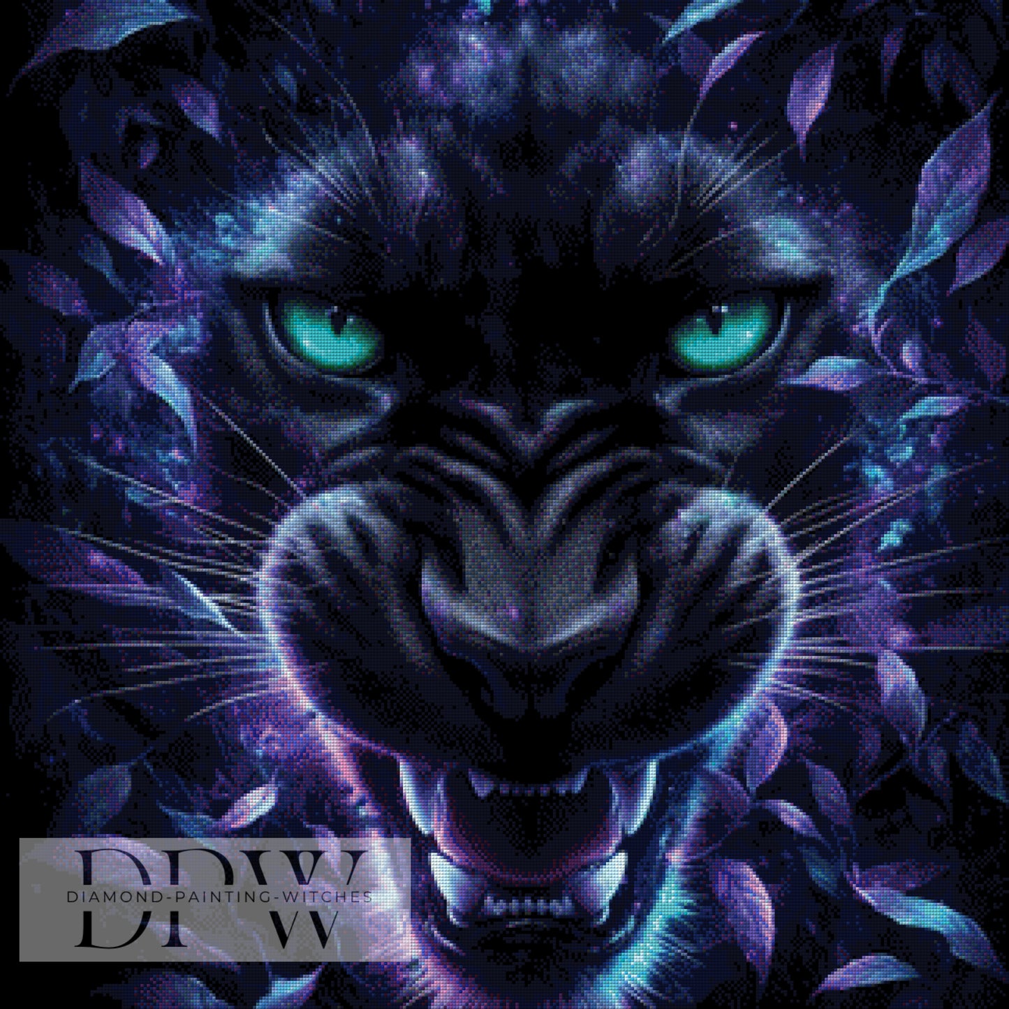 Black Panther by Casalla Vendetta, 80x80cm mit 95 Farben DPW-1495