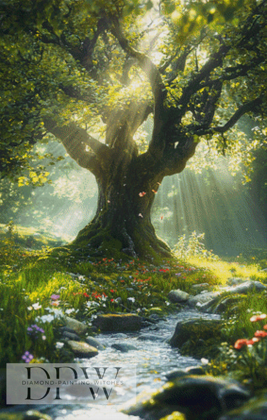 Alter schöner Baum by Elly_A.I , 70x110cm mit 190 Farben DPW-1497